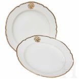 Hermann Göring - two dinner plates from his KPM dining serviceWeißes, glasiertes Porzellan mit