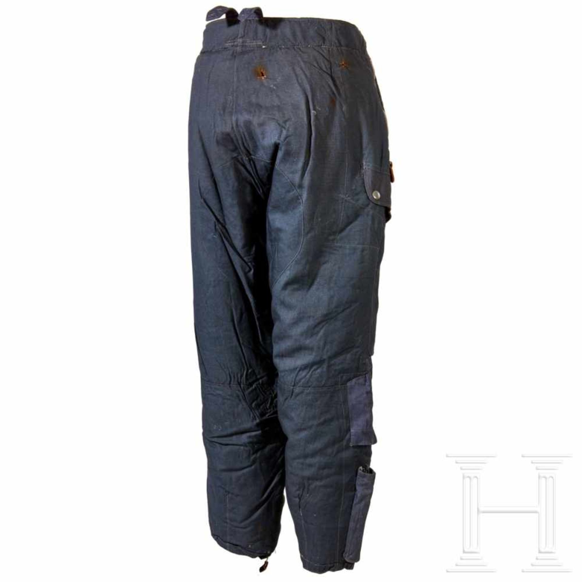 Winterhose für das fliegende PersonalBlue-grey woven cotton rayon fabric trousers, lined in dark - Bild 2 aus 6