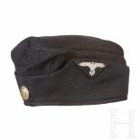 Allgemeine SS garrison cap for enlisted men of SS/SS VTBlack wool with ribbed black cotton lining,