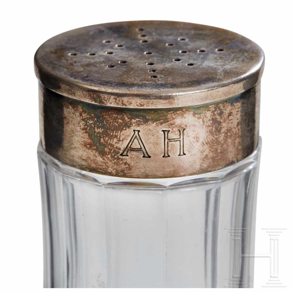 Adolf Hitler – a Sugar Shaker from his Personal Silver ServicePolished crystal glass with a silver - Image 5 of 6