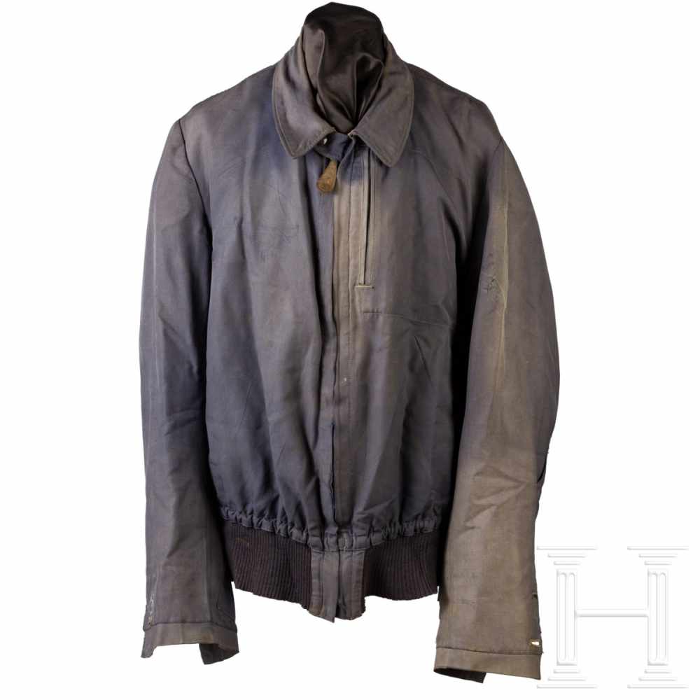 Leichte Fliegerjacke, sog. "Kanaljacke", für JagdfliegerBlaugraue Leinenausführung mit Seidenfutter, - Image 2 of 7