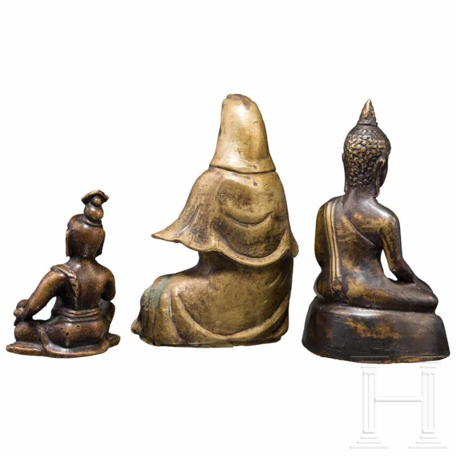 Drei Figuren für Hausaltäre, China/Nepal, 19./20. Jhdt. - Bild 4 aus 4