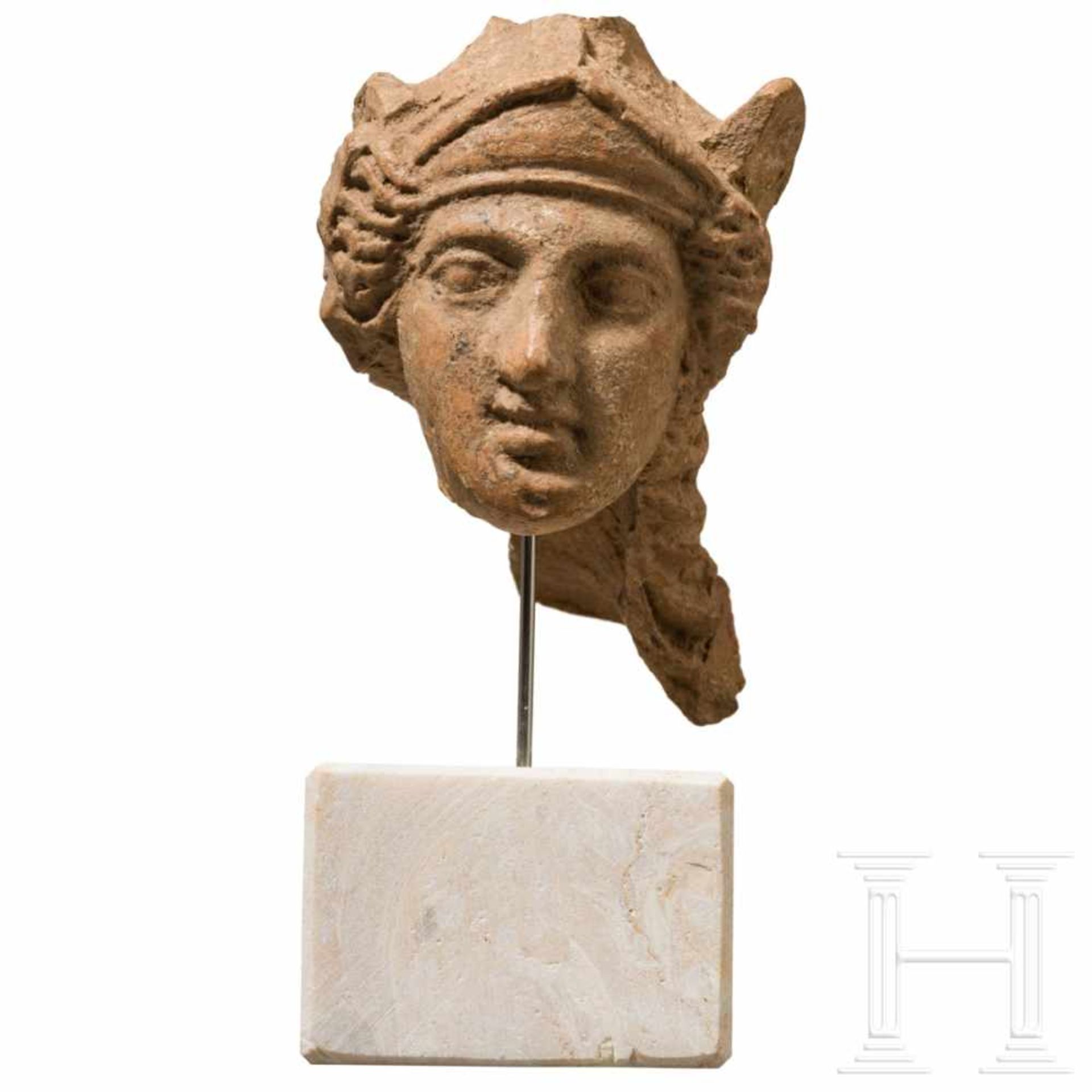 Minervakopf, Terrakotta, altitalisch, 4. Jhdt. v. Chr. - Bild 4 aus 4