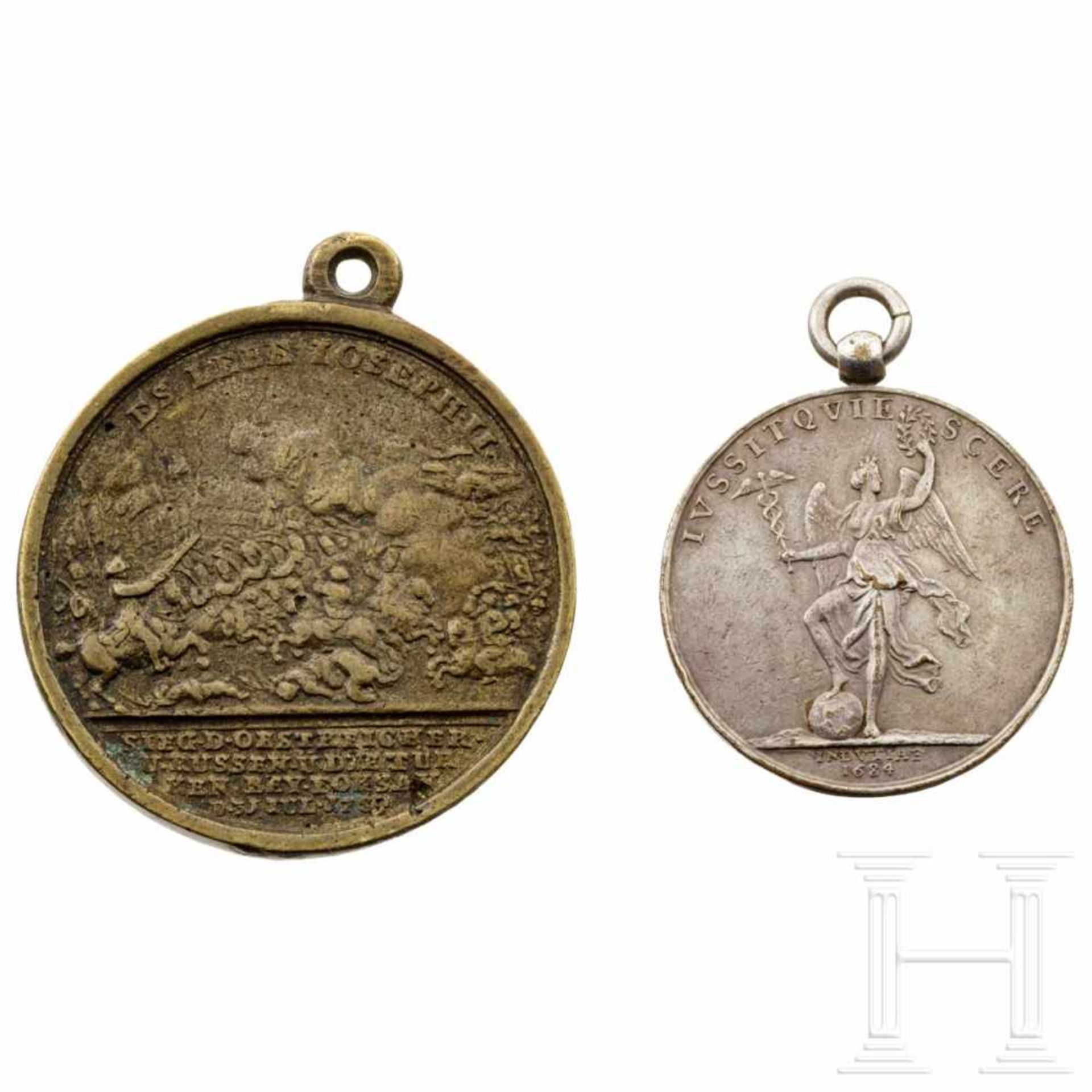 Zwei Medaillen, Deutschland und Frankreich, datiert 1789 und 1684 - Bild 2 aus 2