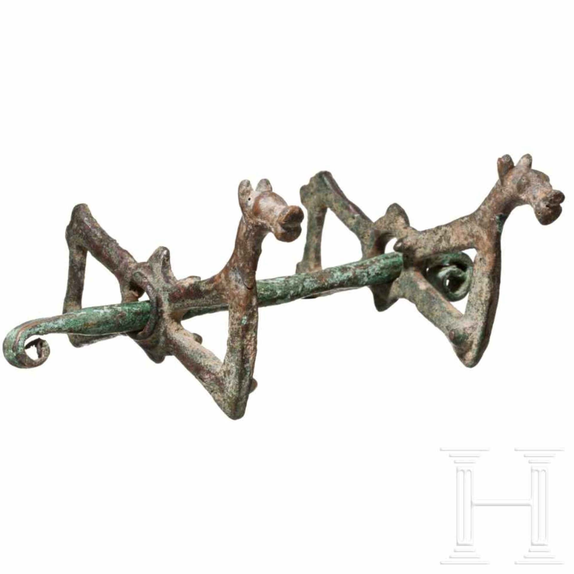 Figürlich gestaltete Trense, Bronze, Luristan, 10. Jhdt. v. Chr.
