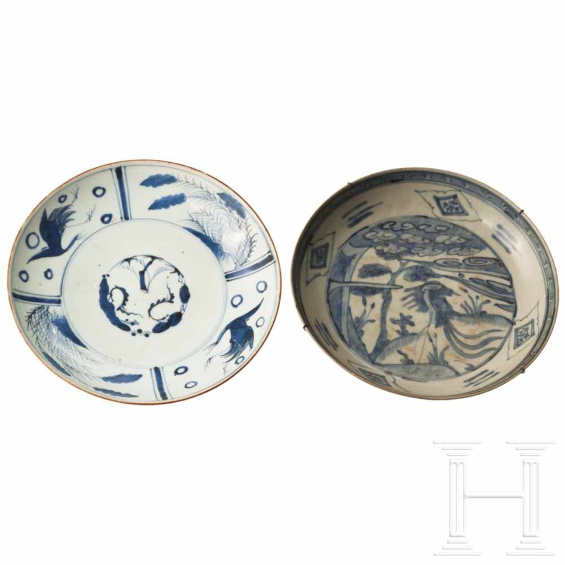 Zwei blau-weiße Teller, China/Japan, 18./19. Jhdt. - Bild 3 aus 4