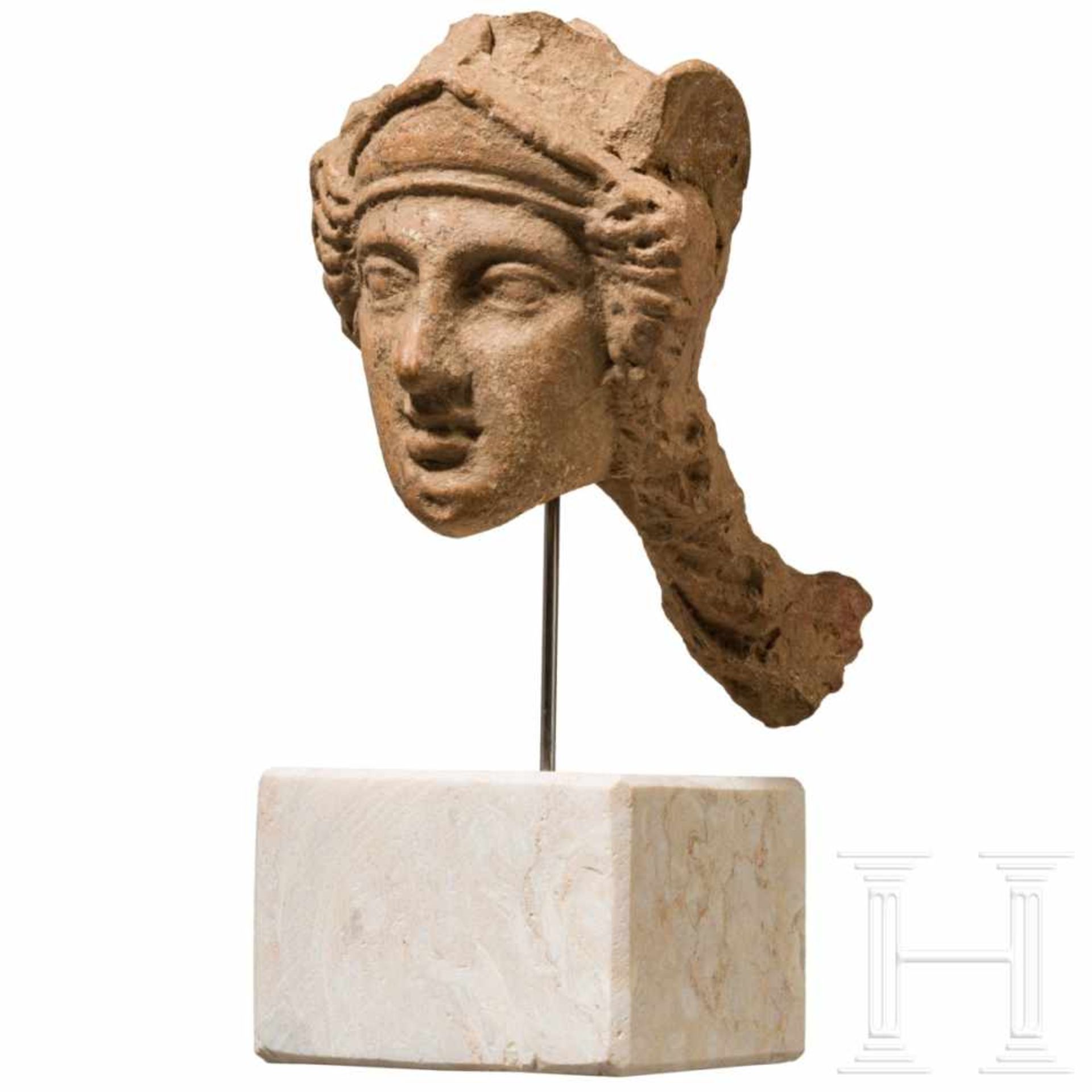 Minervakopf, Terrakotta, altitalisch, 4. Jhdt. v. Chr.