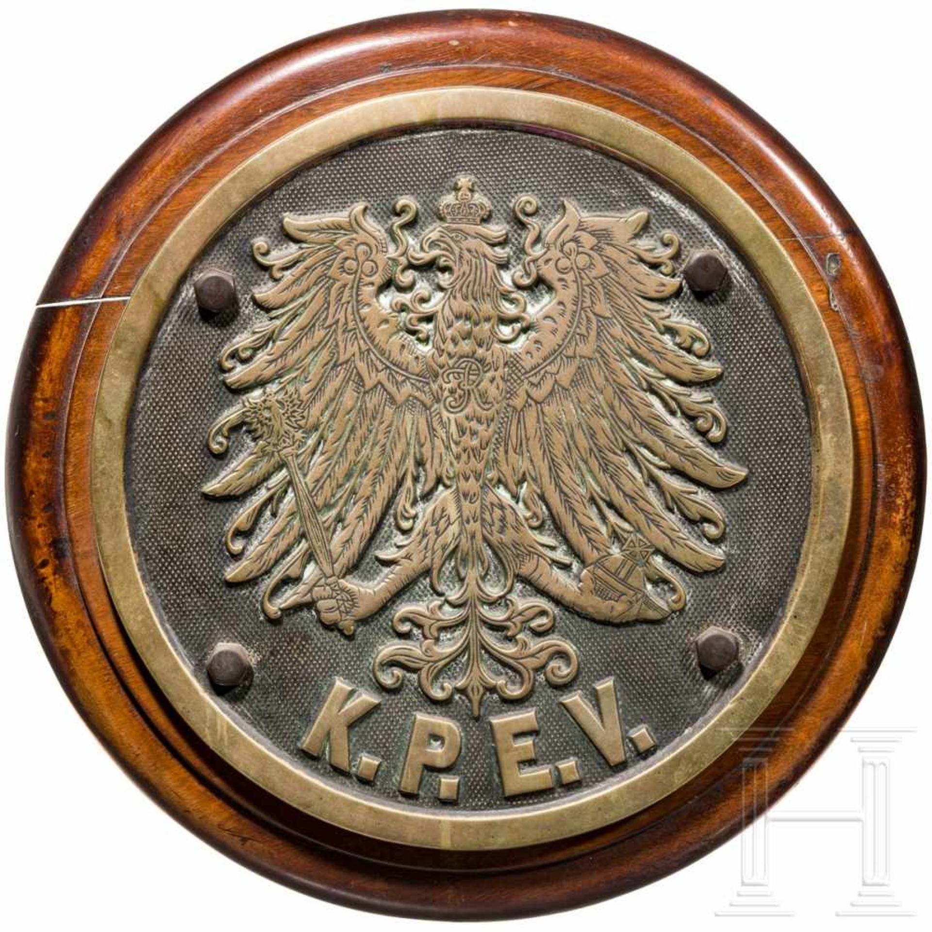 Lokschild der Königlich Preußischen Eisenbahn Verwaltung, Preußen, um 1900