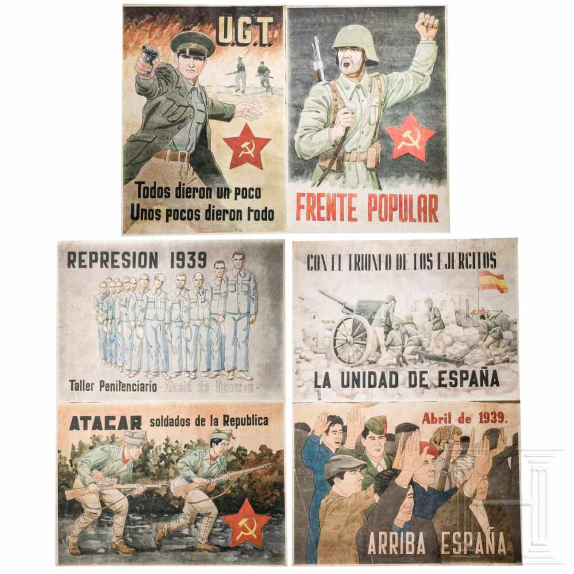 Sechs Plakate zum Spanischen Bürgerkrieg, 1936-39