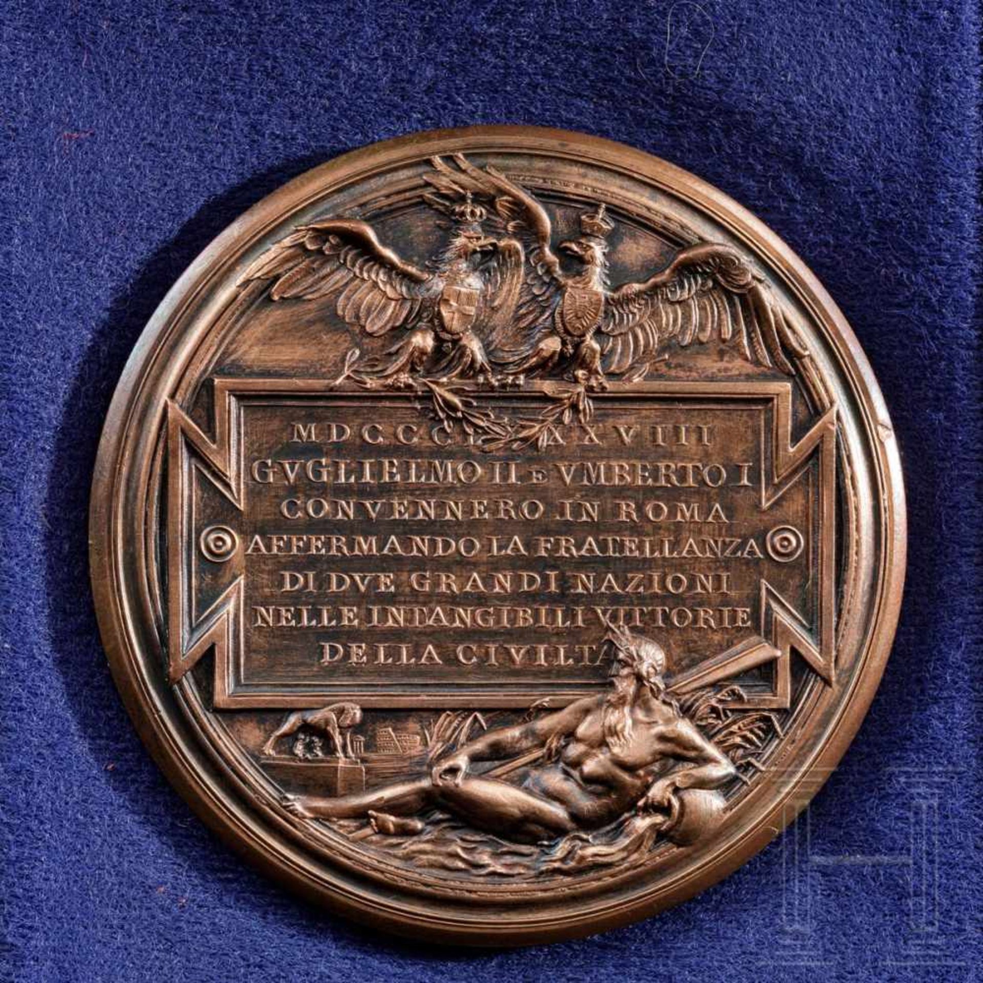 Medaille zum Besuch Wilhelms II., Italien, datiert 1888 - Bild 4 aus 4