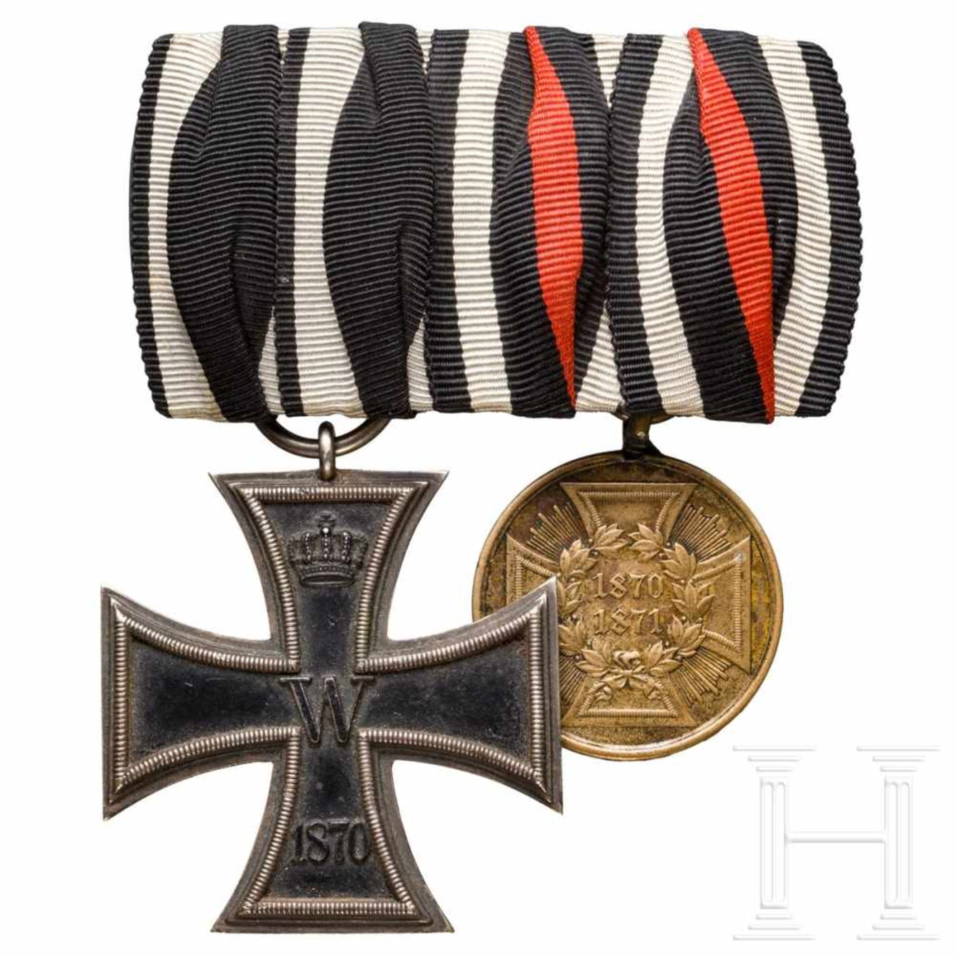 Ordensschnalle mit Eisernem Kreuz 2. Klasse 1870 - Bild 2 aus 2