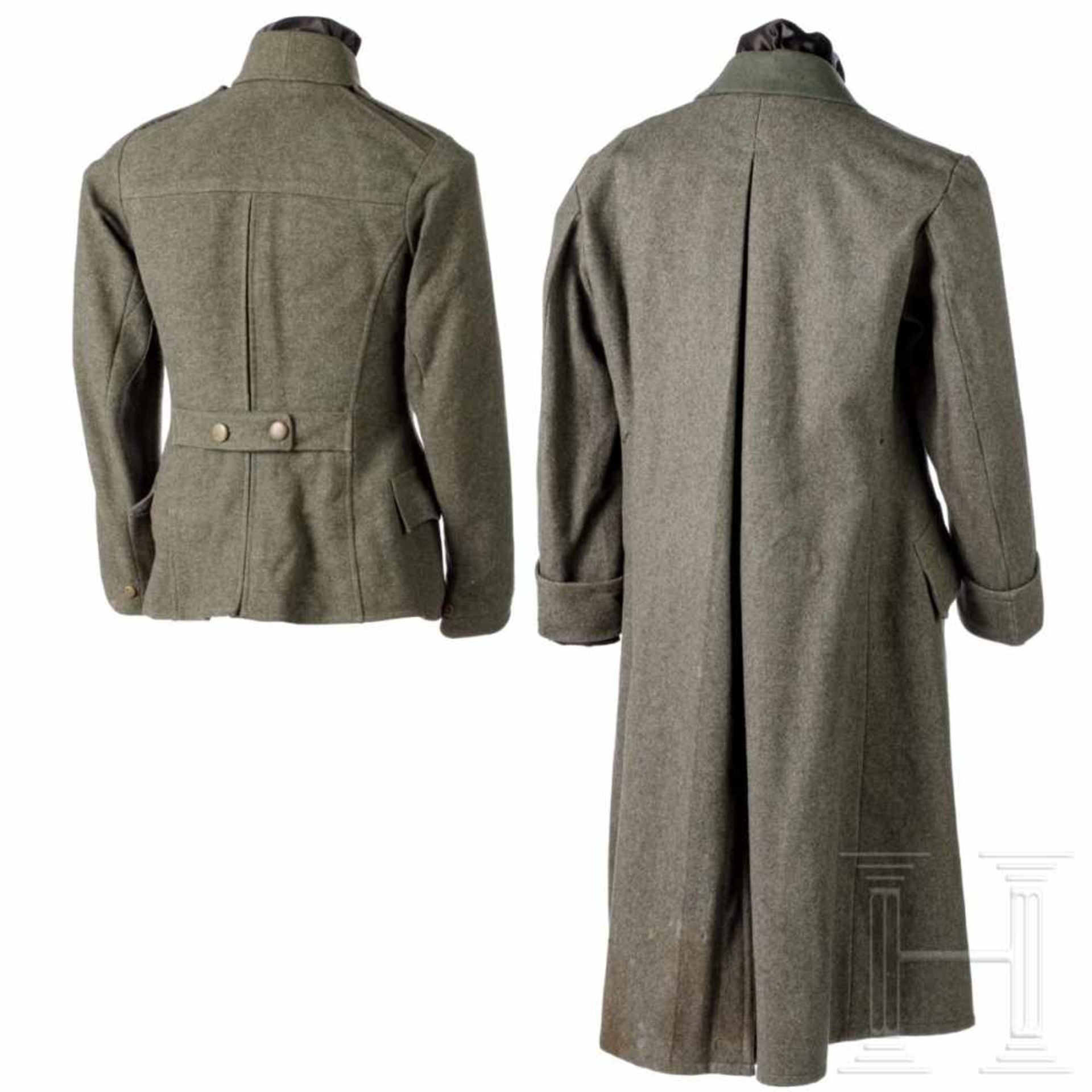 Feldgrauer Mantel und Uniformjacke, Österreich, 1. Hälfte 20. Jhdt. - Bild 2 aus 11