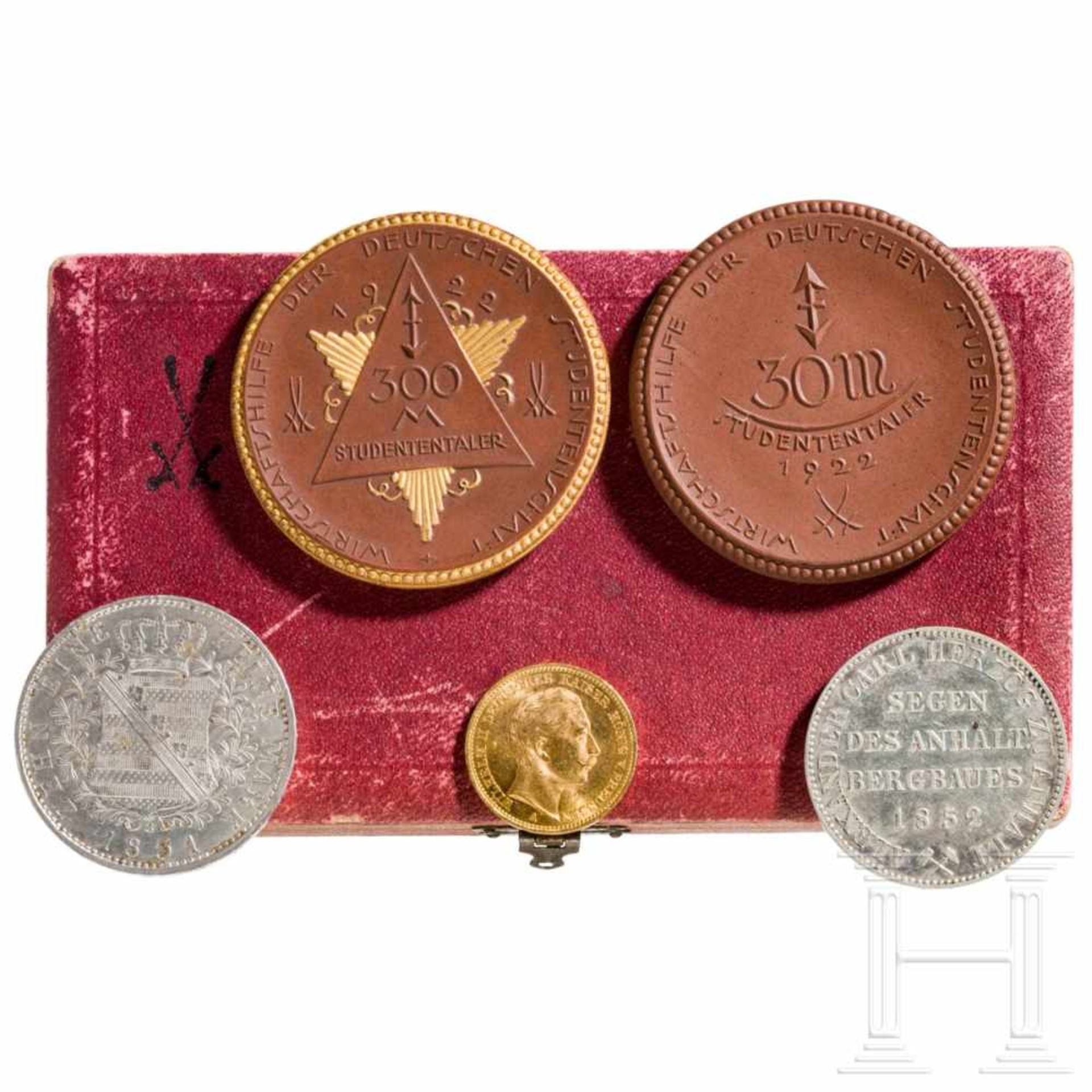 Porzellan Manufaktur Meissen - Medaillen im Etui, Gold- und Silbermünzen - Deutsches Kaiserreich, um - Bild 2 aus 2