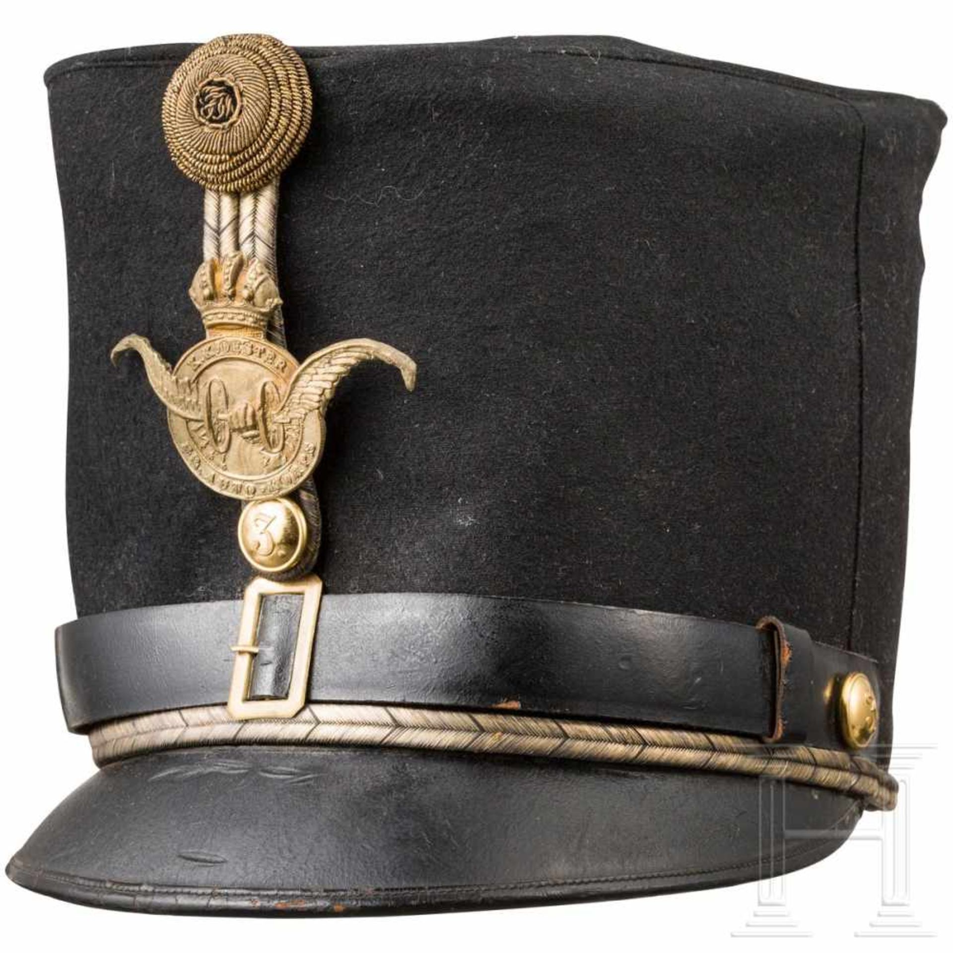 Schwarze Kappe für Offiziere des k.u.k. Auto-Korps