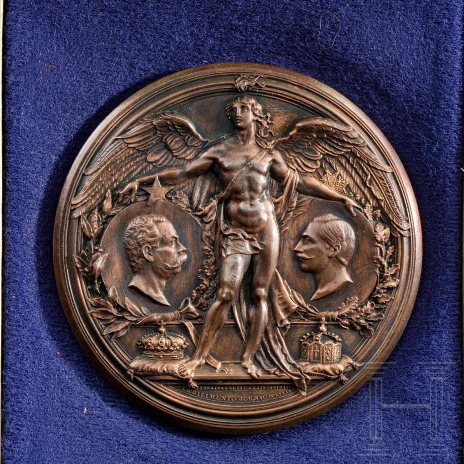 Medaille zum Besuch Wilhelms II., Italien, datiert 1888 - Bild 2 aus 4
