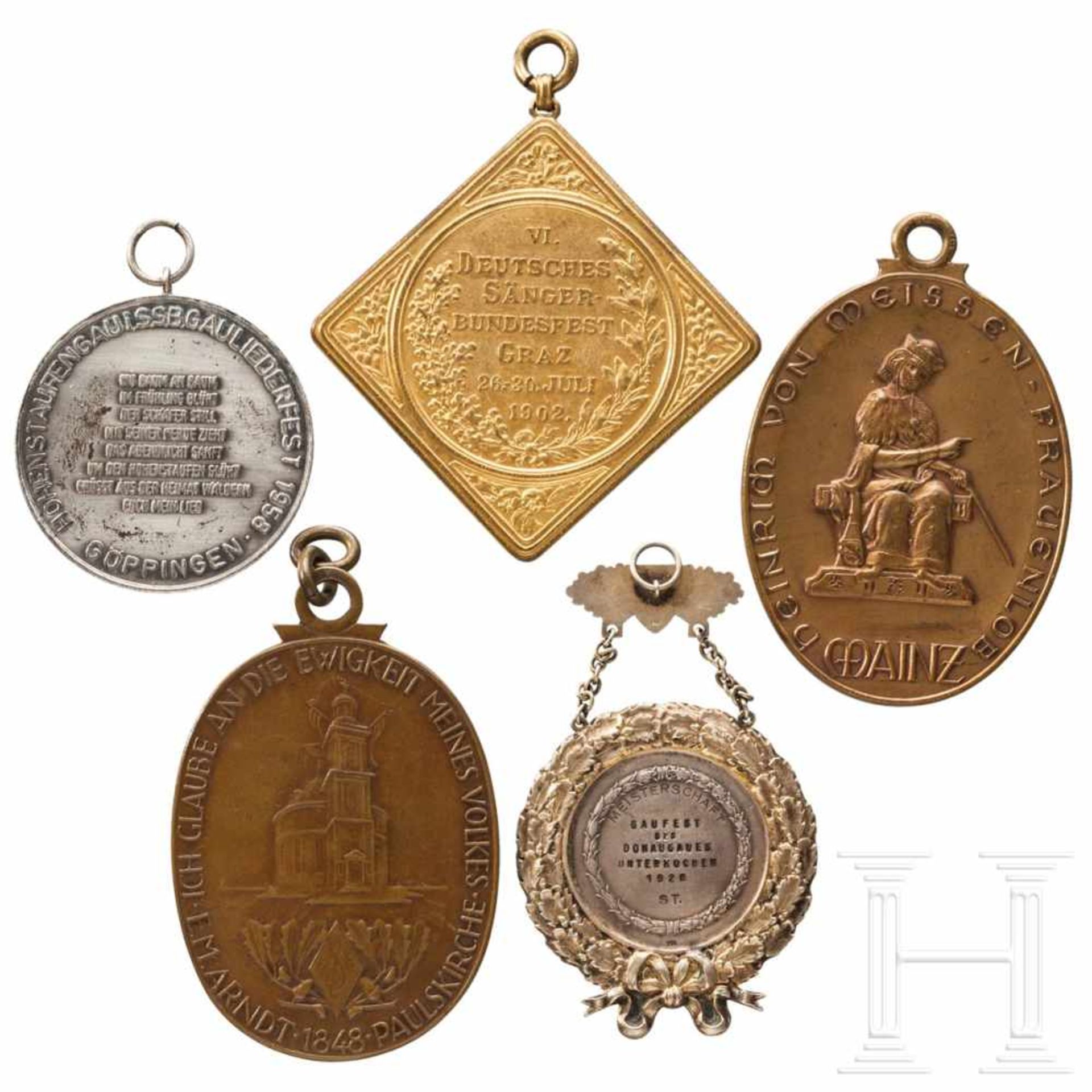 Fünf große Medaillen und Plaketten Deutscher Sänger-Bundesfeste - Bild 2 aus 4