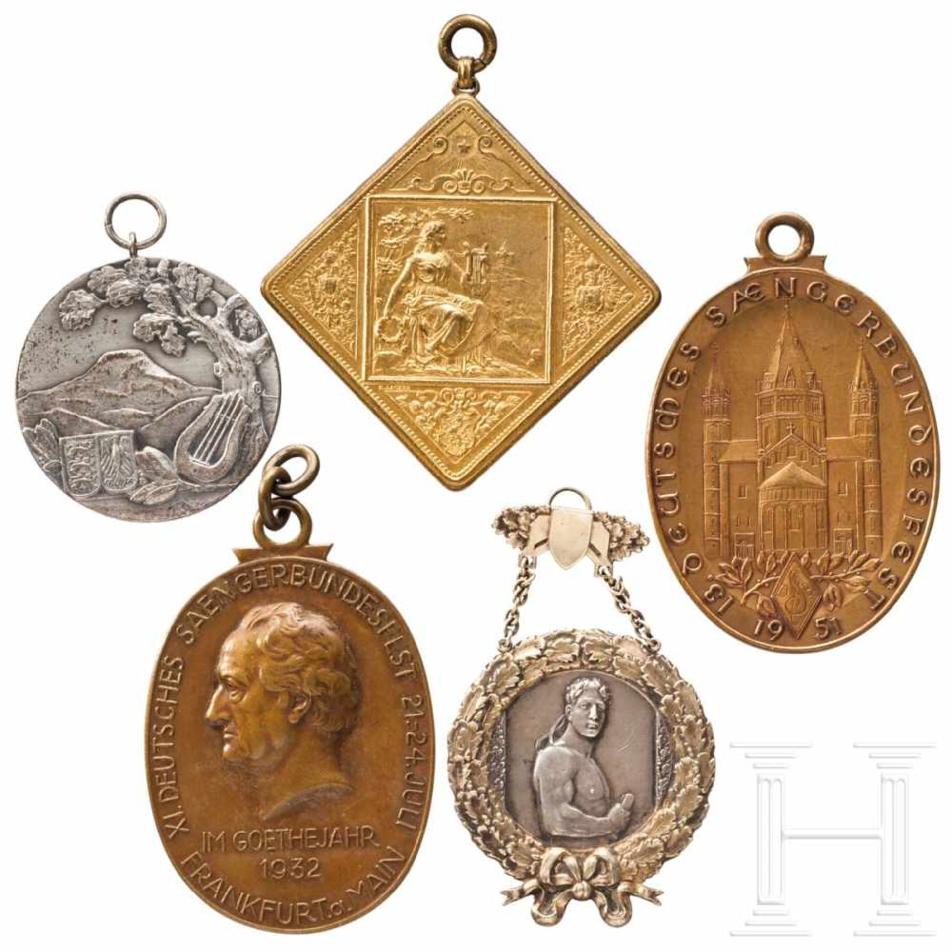 Fünf große Medaillen und Plaketten Deutscher Sänger-Bundesfeste - Bild 3 aus 4