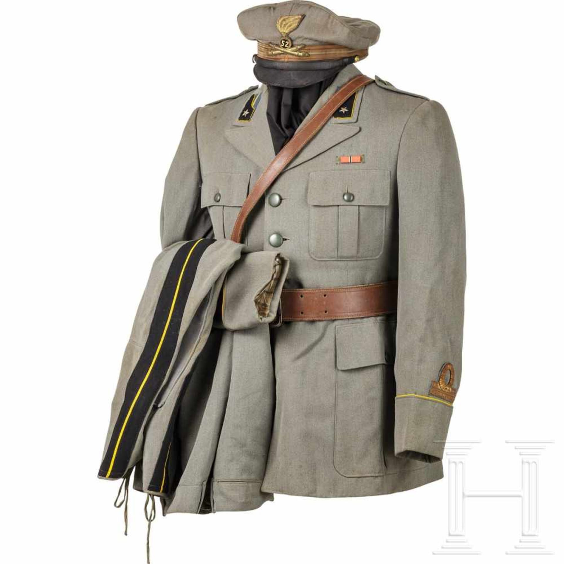Uniformensemble M 40 für einen Leutnant im 52. Feldartillerie-Regiment der Division "Torino", - Bild 2 aus 4