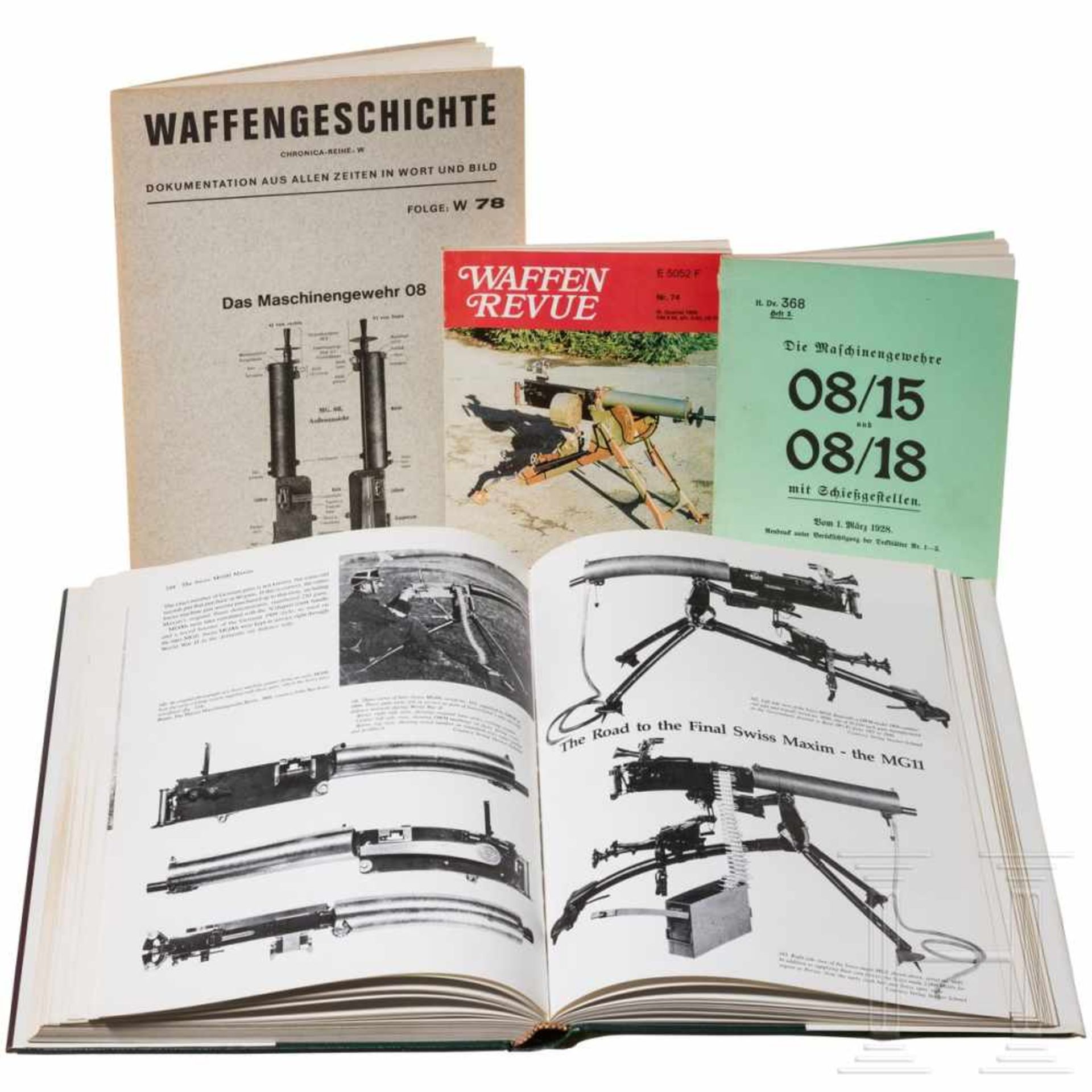 Konvolut Literatur zu den Maschinengewehren Maxim / MG 08 und 08/15