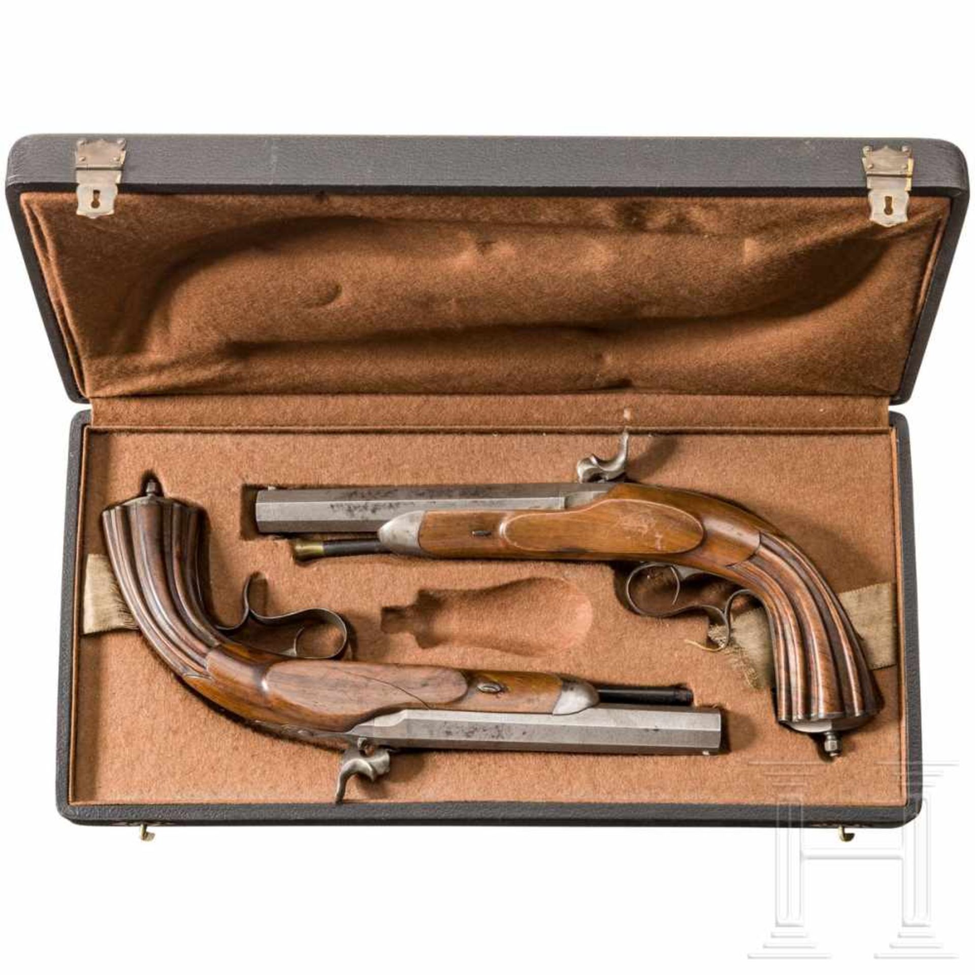 Ein Paar Perkussionspistolen, Belgien, um 1840 - Bild 3 aus 3