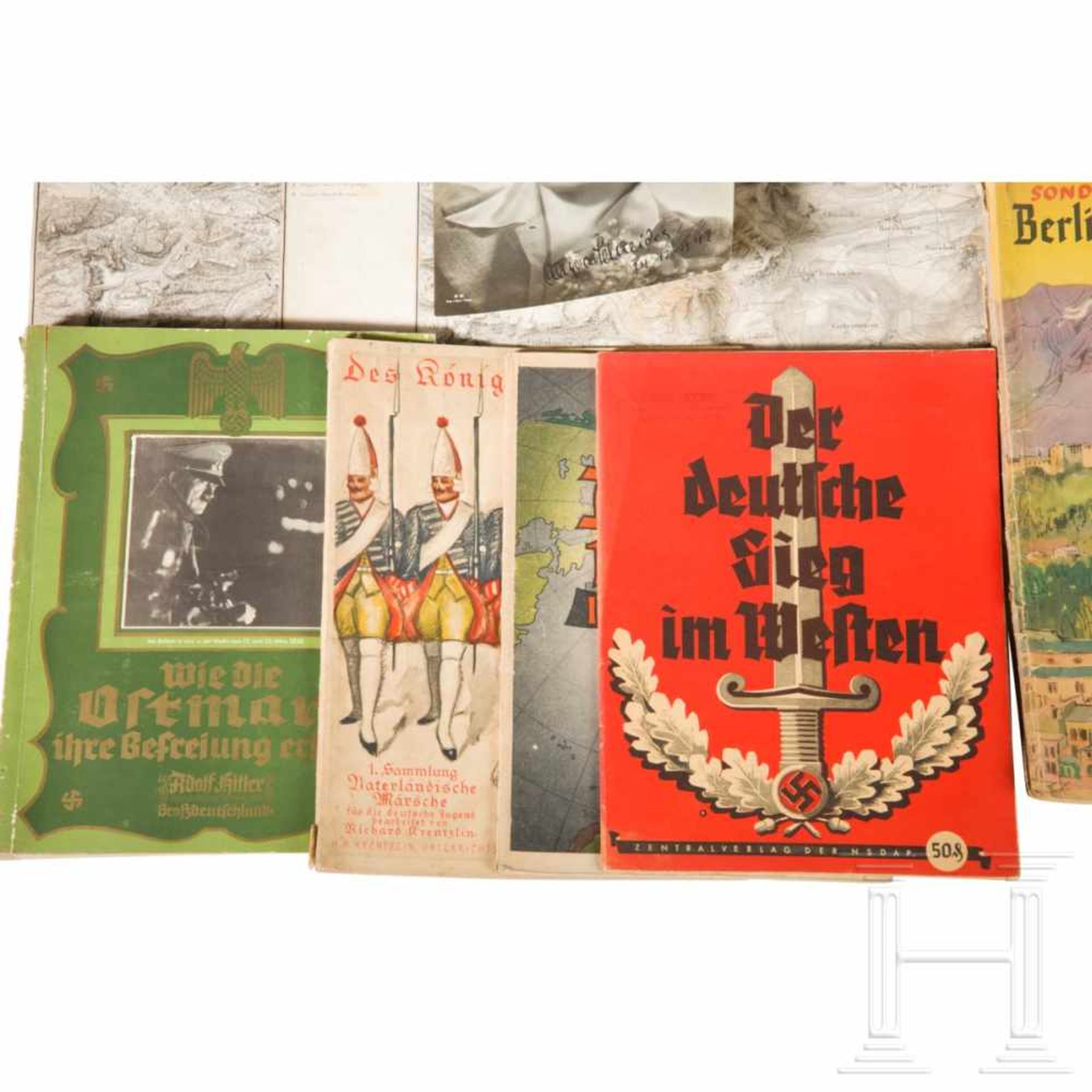 Große Gruppe Dokumente, dabei "Das Schwarze Korps" der SS, Landkarten und weitere Literatur - Bild 2 aus 4