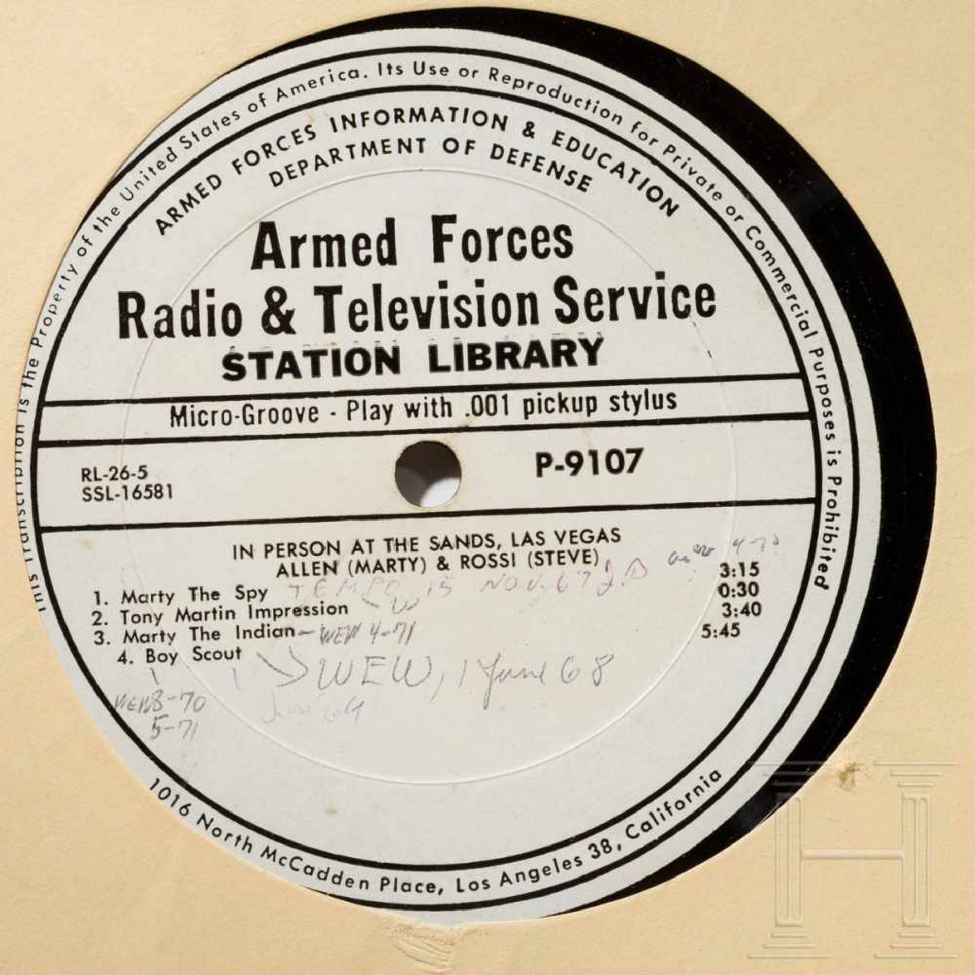 Zehn Schallplatten der AFRTS (Armed Forces Radio & Television Service) - Beatles und weitere - Bild 4 aus 9