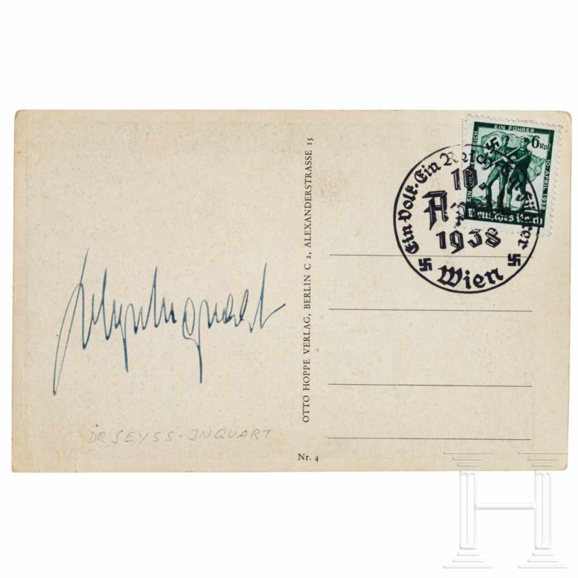 Arthur Seyß-Inquart - Tintenautograph auf Postkarte