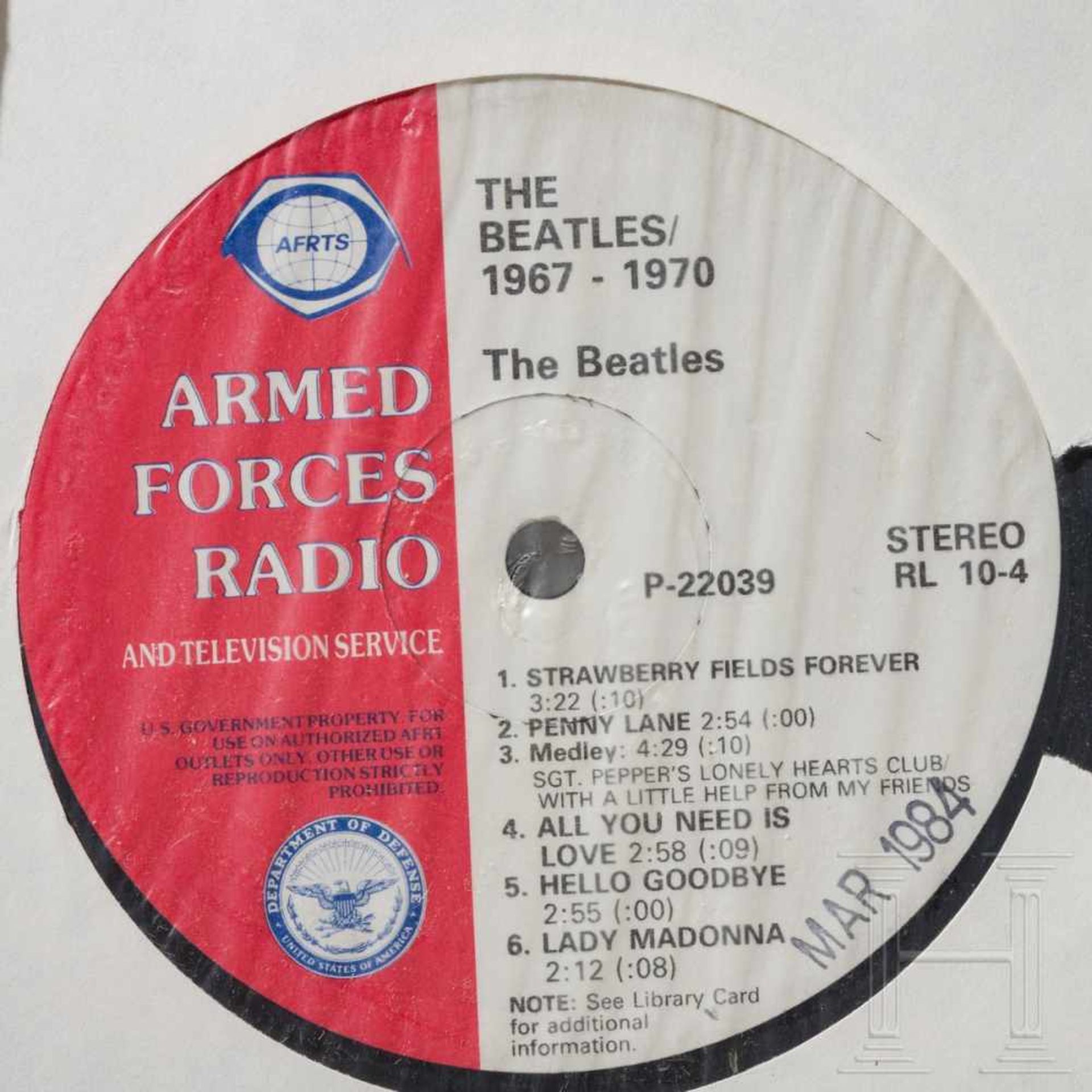 Neun Schallplatten der AFRTS (Armed Forces Radio & Television Service) - Beatles und weitere - Bild 7 aus 10