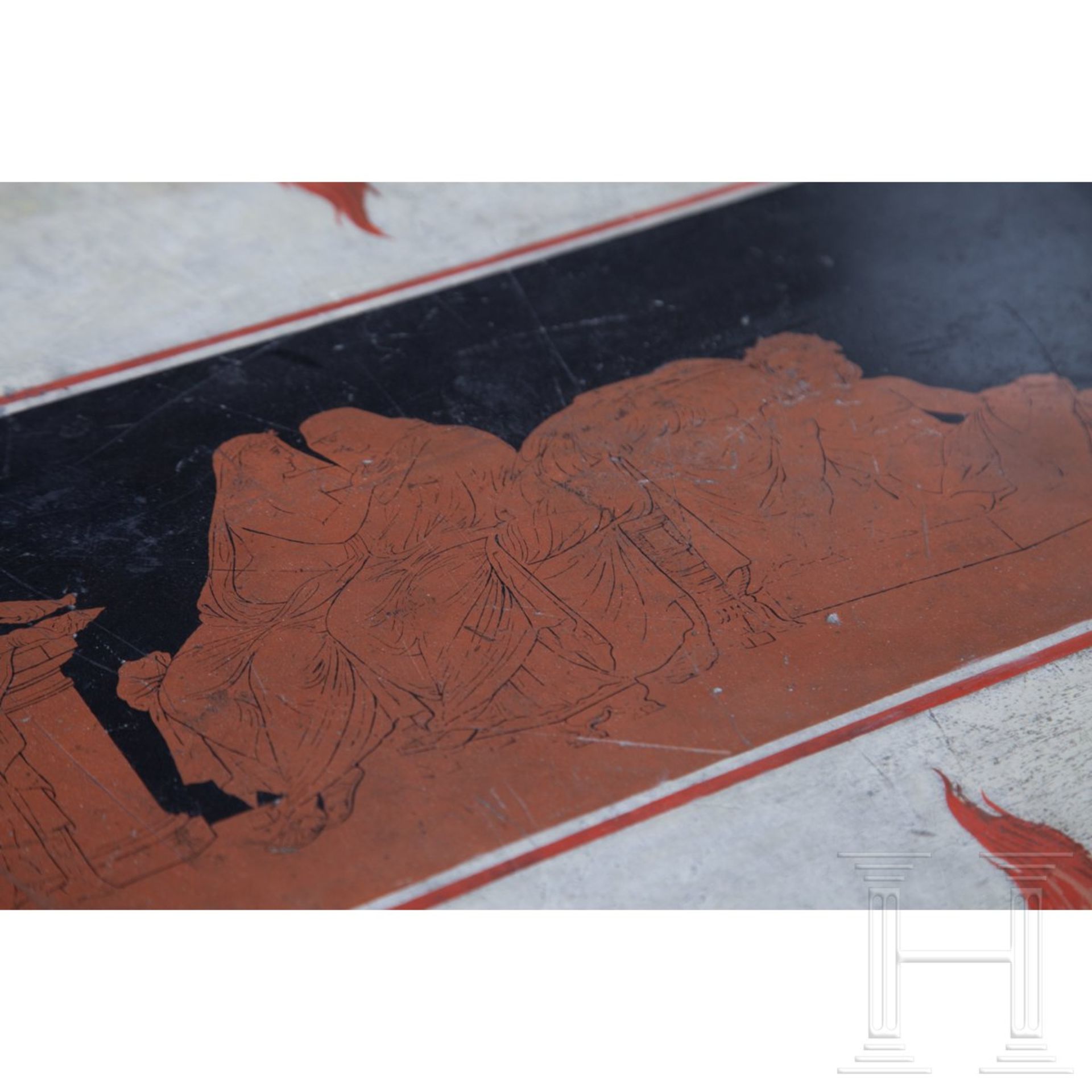 Scagliola-Marmor Tischplatte, 1. Hälfte 19. Jhdt. - Image 6 of 7