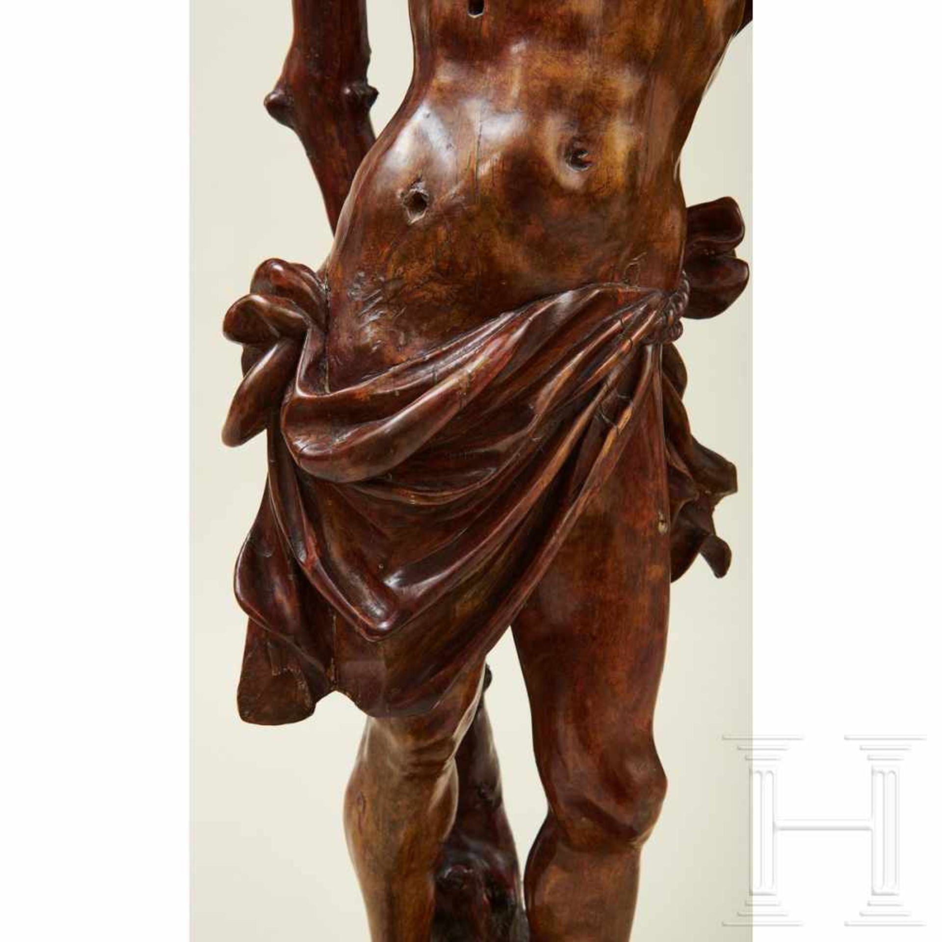 Große Skulptur des Heiligen Sebastians, Süddeutschland oder Italien, 1. Hälfte 16. Jhdt. - Bild 3 aus 18
