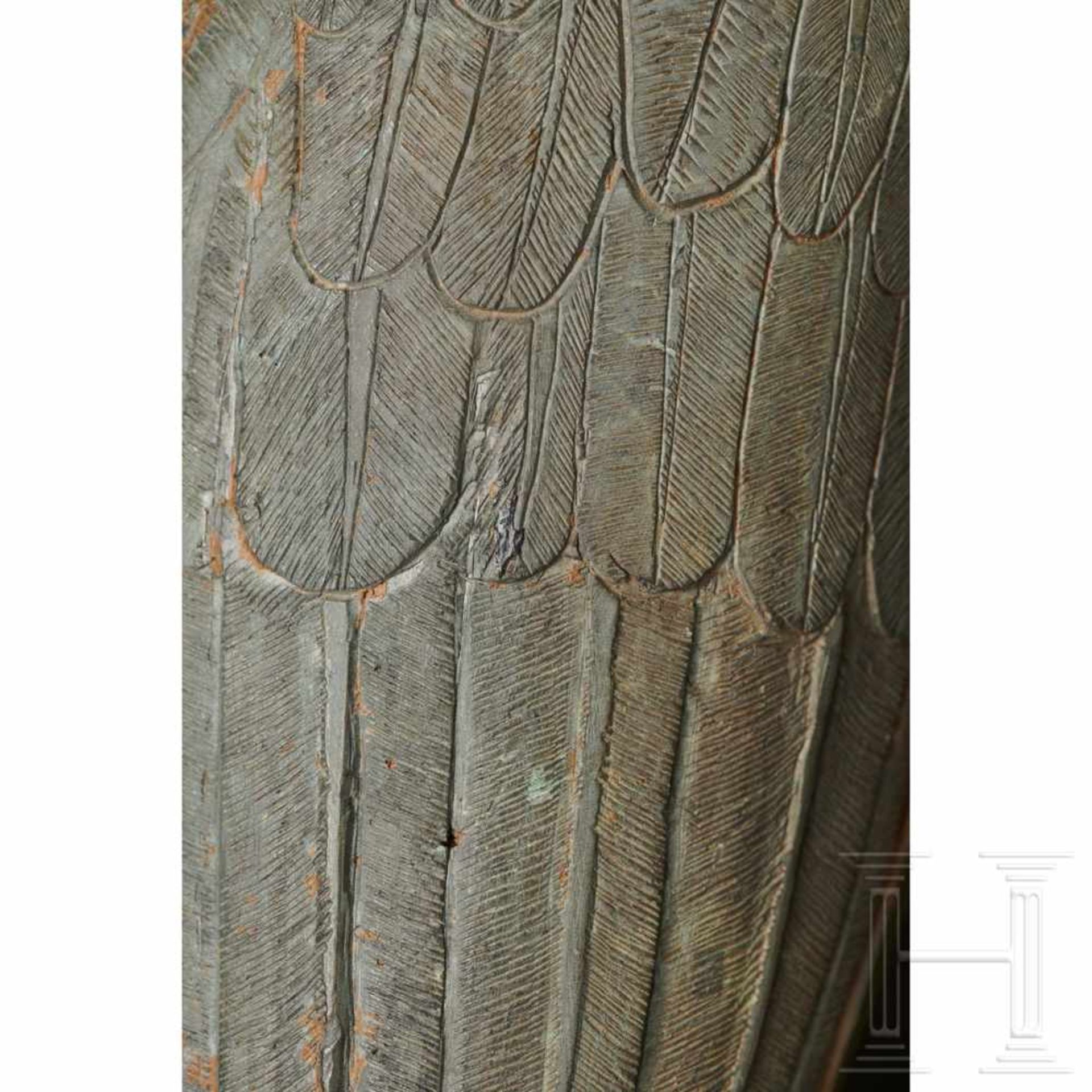 Bronzener Adler von ungewöhnlicher Größe und ausgesprochen feiner Ausarbeitung, griechisch, - Bild 18 aus 18