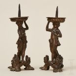 Ein Paar Figurenleuchter aus Bronze, Italien, 16. Jhdt.