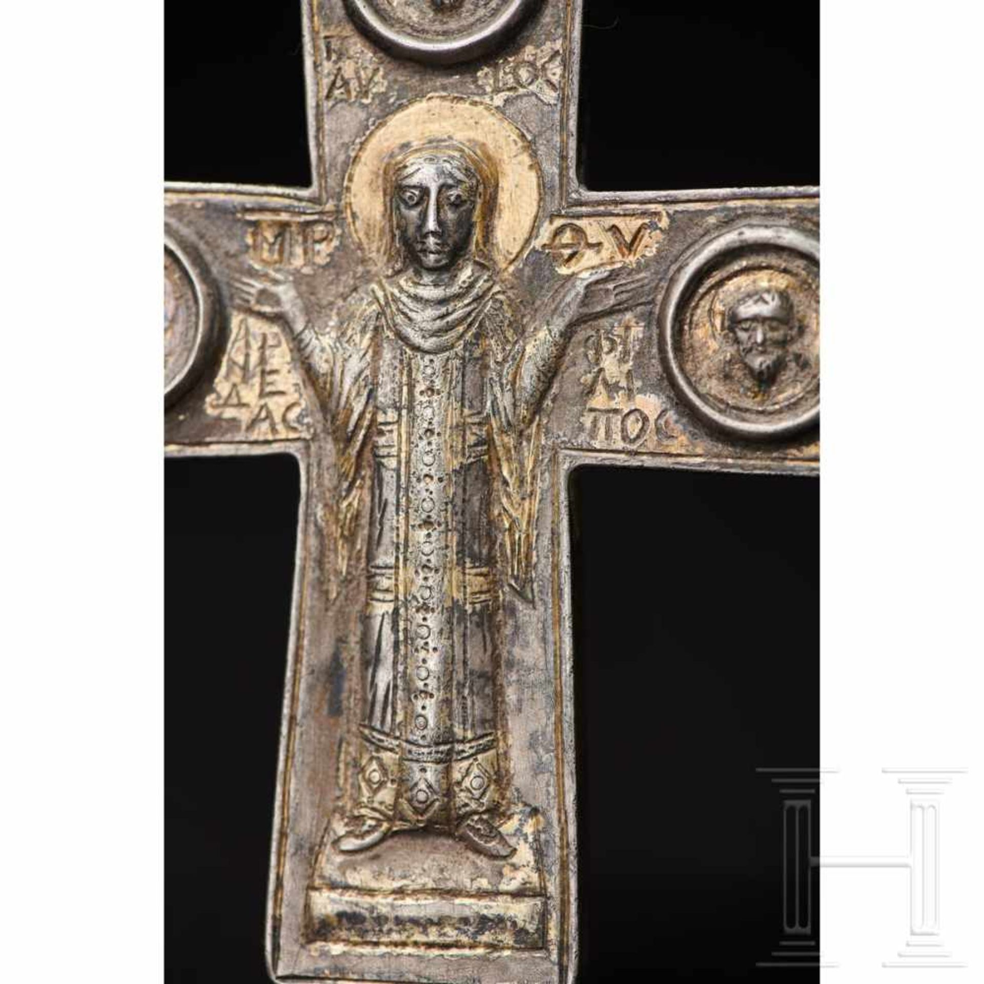 Außergewöhnliches silbernes Enkolpion mit Teilvergoldung, spätbyzantinisch, 11. - 13. Jhdt. - Bild 11 aus 11