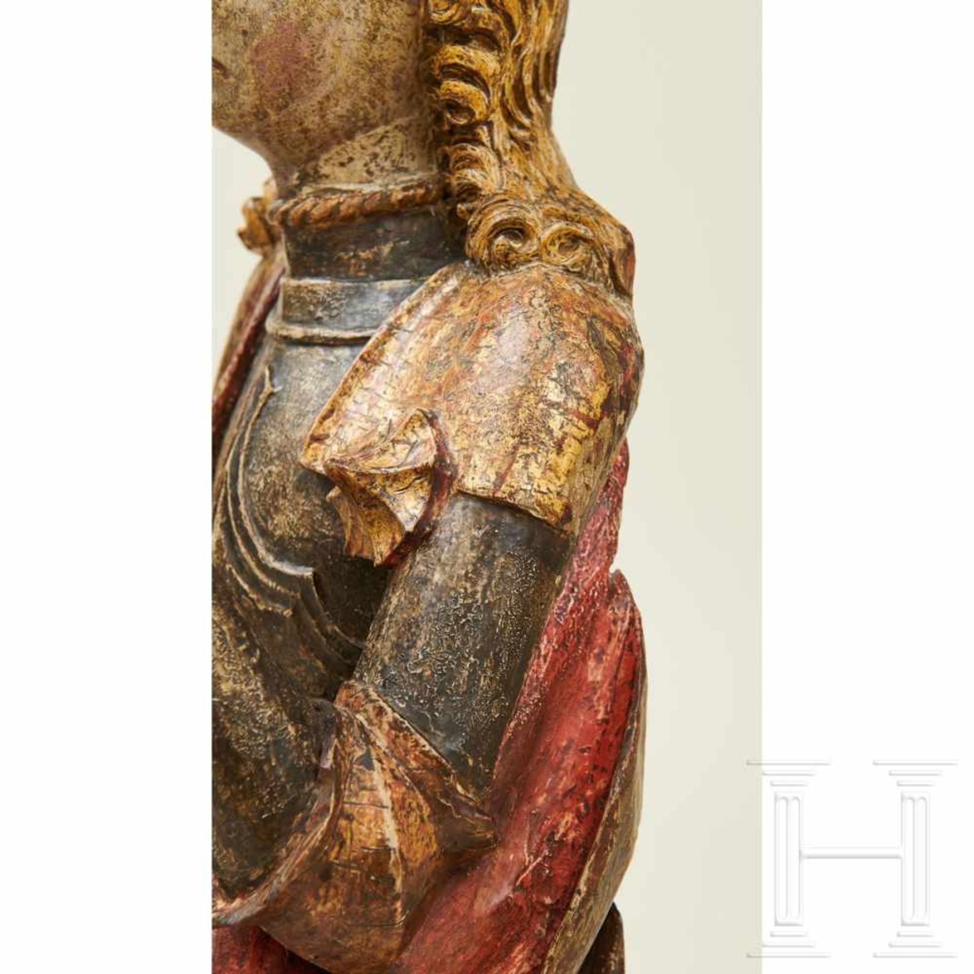 Skulptur des Heiligen Florians, süddeutsch, 2. Hälfte 15. Jhdt. - Bild 11 aus 12
