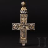 Außergewöhnliches silbernes Enkolpion mit Teilvergoldung, spätbyzantinisch, 11. - 13. Jhdt.