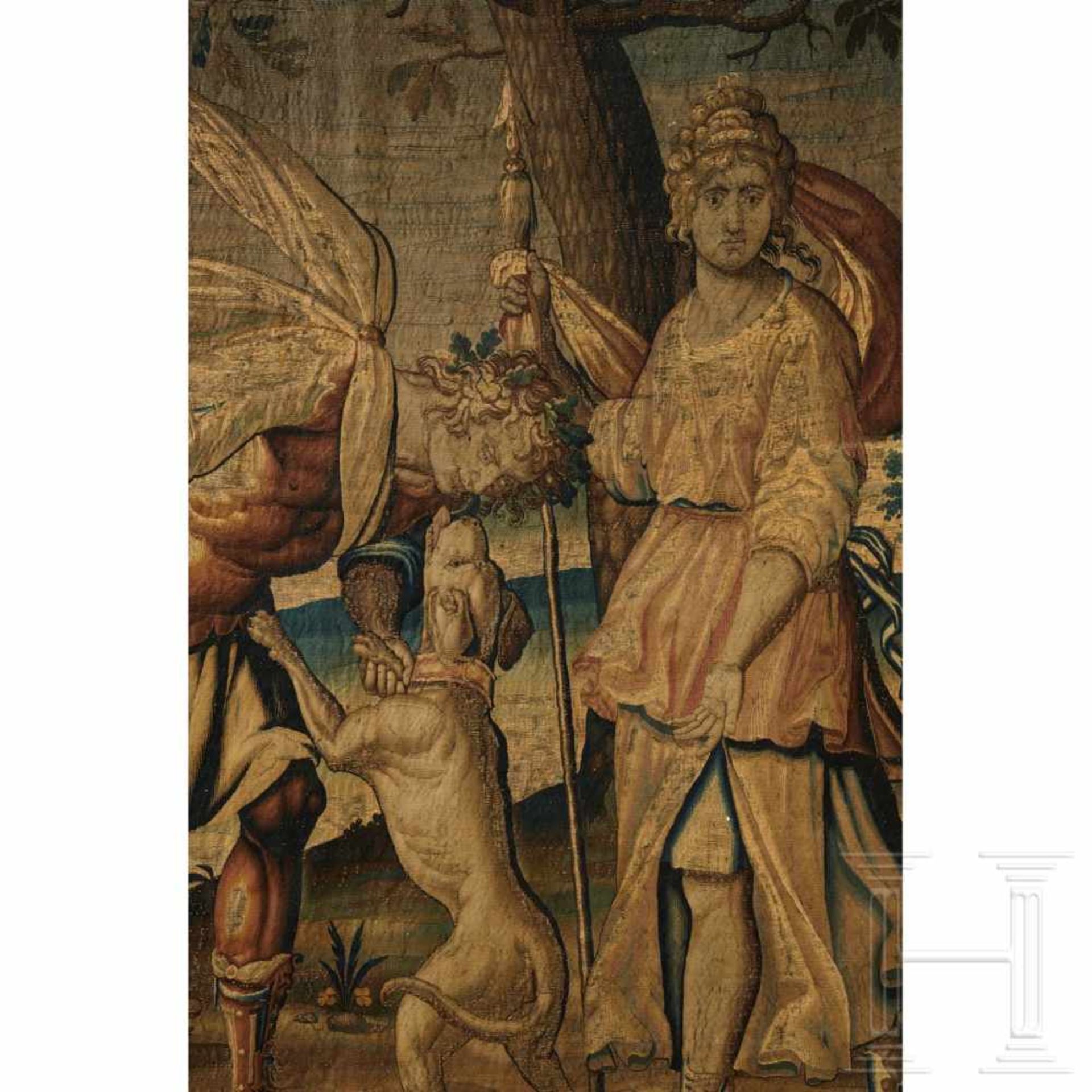 Äußerst feine Tapisserie mit Artemis und Apollon, Flandern, 17. Jhdt. - Bild 3 aus 11