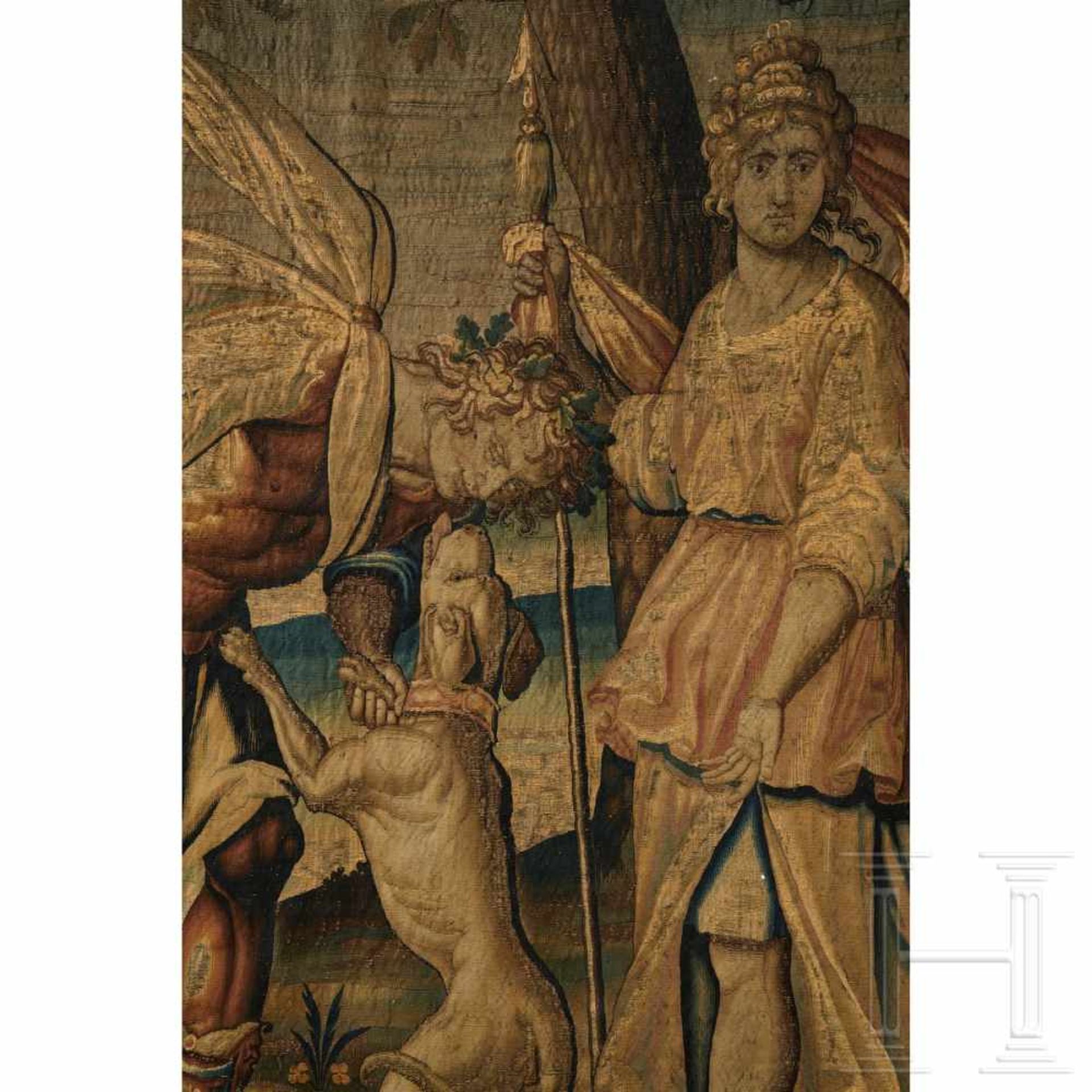 Äußerst feine Tapisserie mit Artemis und Apollon, Flandern, 17. Jhdt. - Bild 2 aus 11