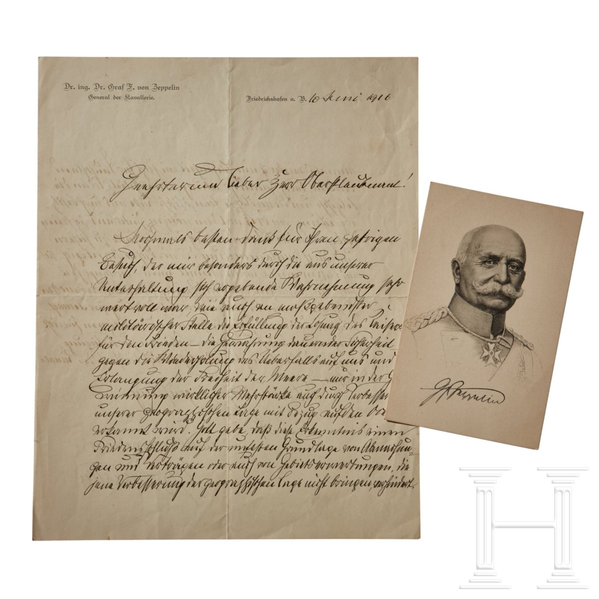 Brief des Grafen Zeppelin mit dem Vorschlag einer Annexion von Belgien und Nordfrankreich