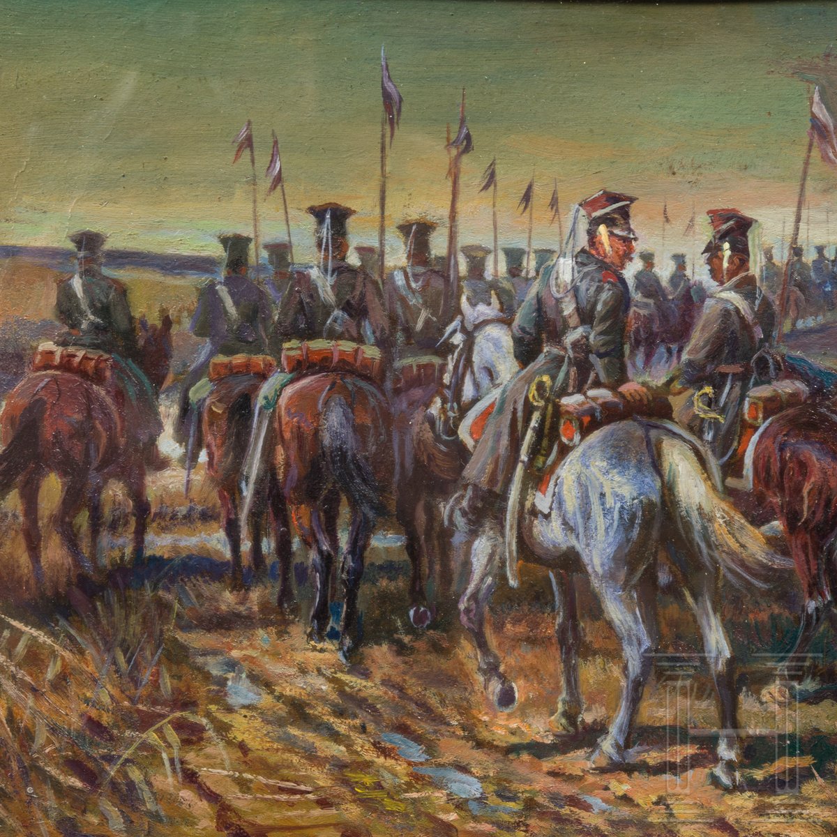 Afanasij Ivanovic Scheloumoff (1892 - 1983) - Ulanenregiment auf dem Marsch, 20. Jhdt. - Image 3 of 5