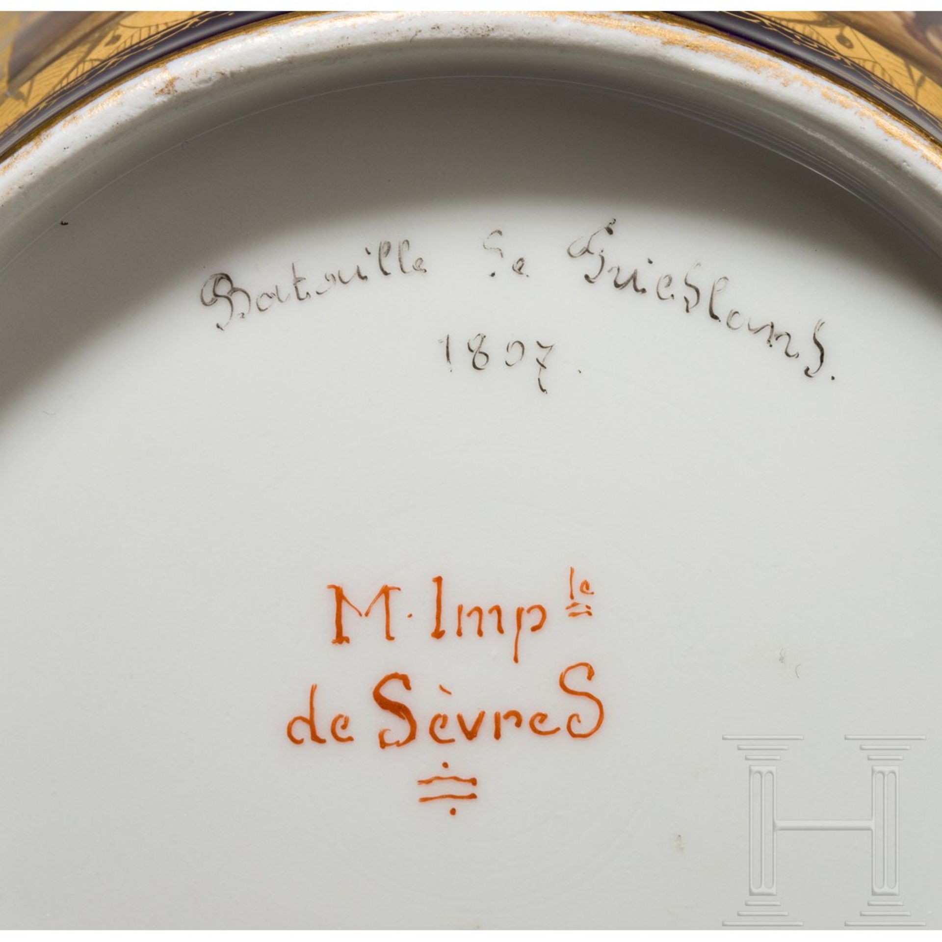 Kaffeekanne und Zuckerdose der Manufaktur Sèvres, um 1807 - Bild 4 aus 6