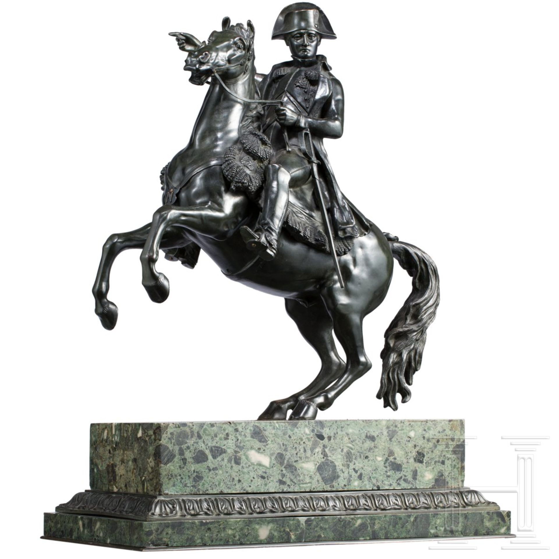 Monumentale Bronzefigur von Kaiser Napoleon I. auf steigendem Pferd - Bild 2 aus 9