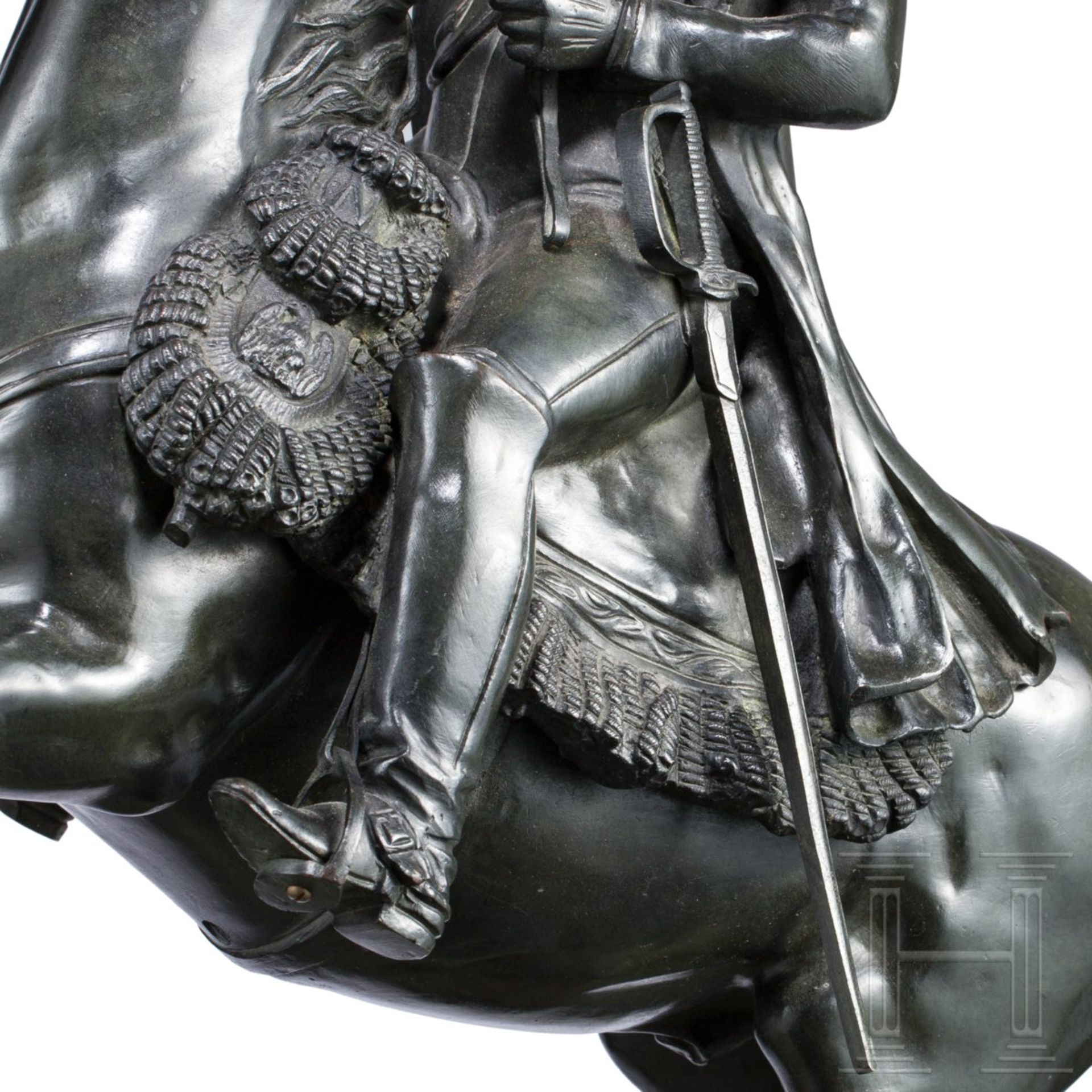 Monumentale Bronzefigur von Kaiser Napoleon I. auf steigendem Pferd - Bild 5 aus 9