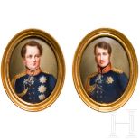 Ein paar Porzellan-Miniaturen mit Portraits Friedrich Wilhelms III. und IV., Berlin, um 1840/