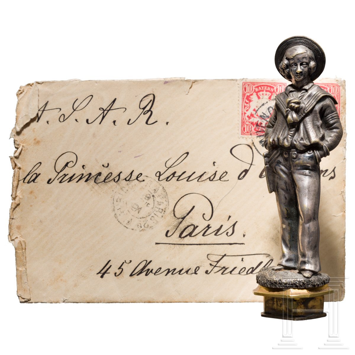Prinz Alfons von Bayern (1862 - 1933) - persönliches Petschaft sowie gesiegeltes Briefkuvert - Image 6 of 10