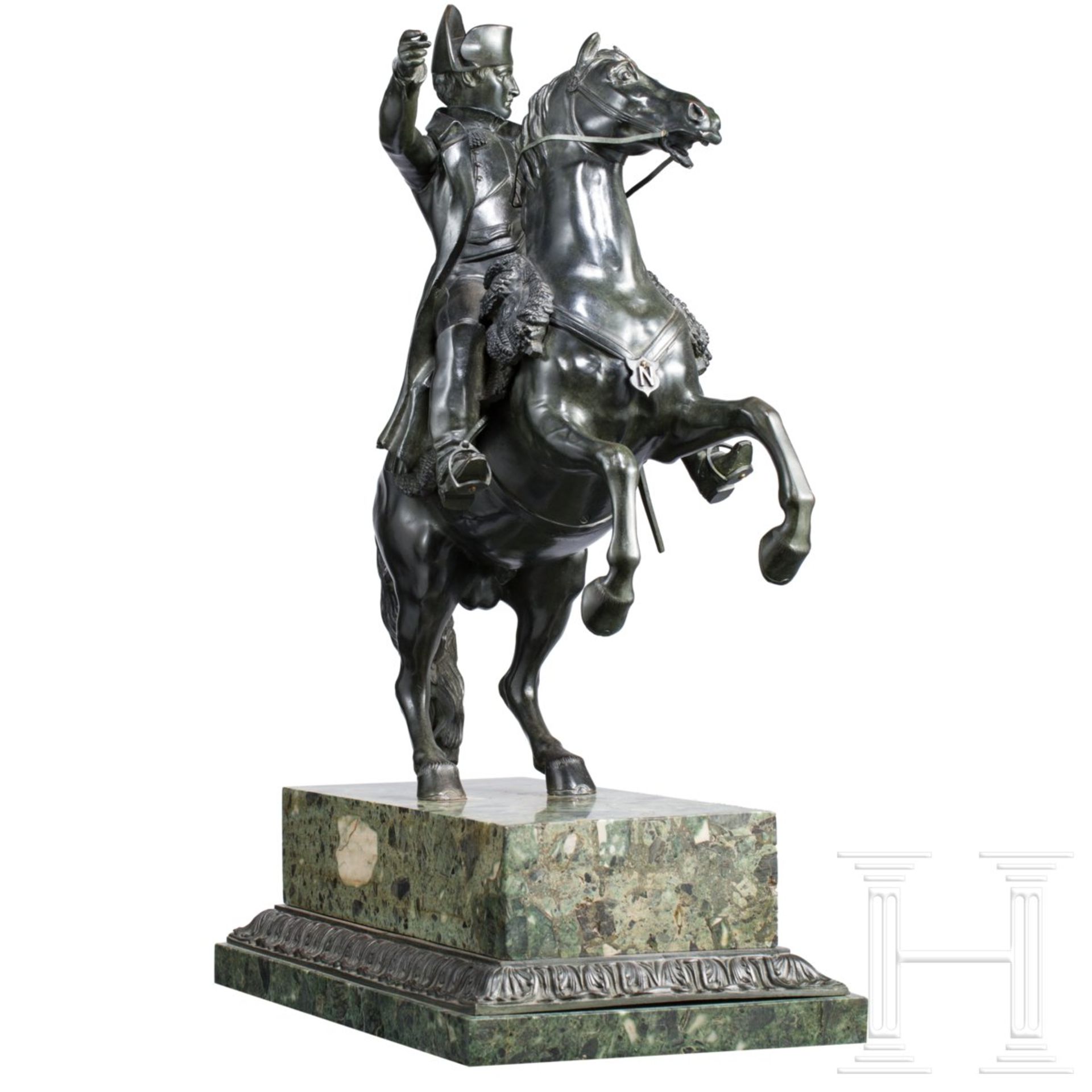 Monumentale Bronzefigur von Kaiser Napoleon I. auf steigendem Pferd - Bild 3 aus 9