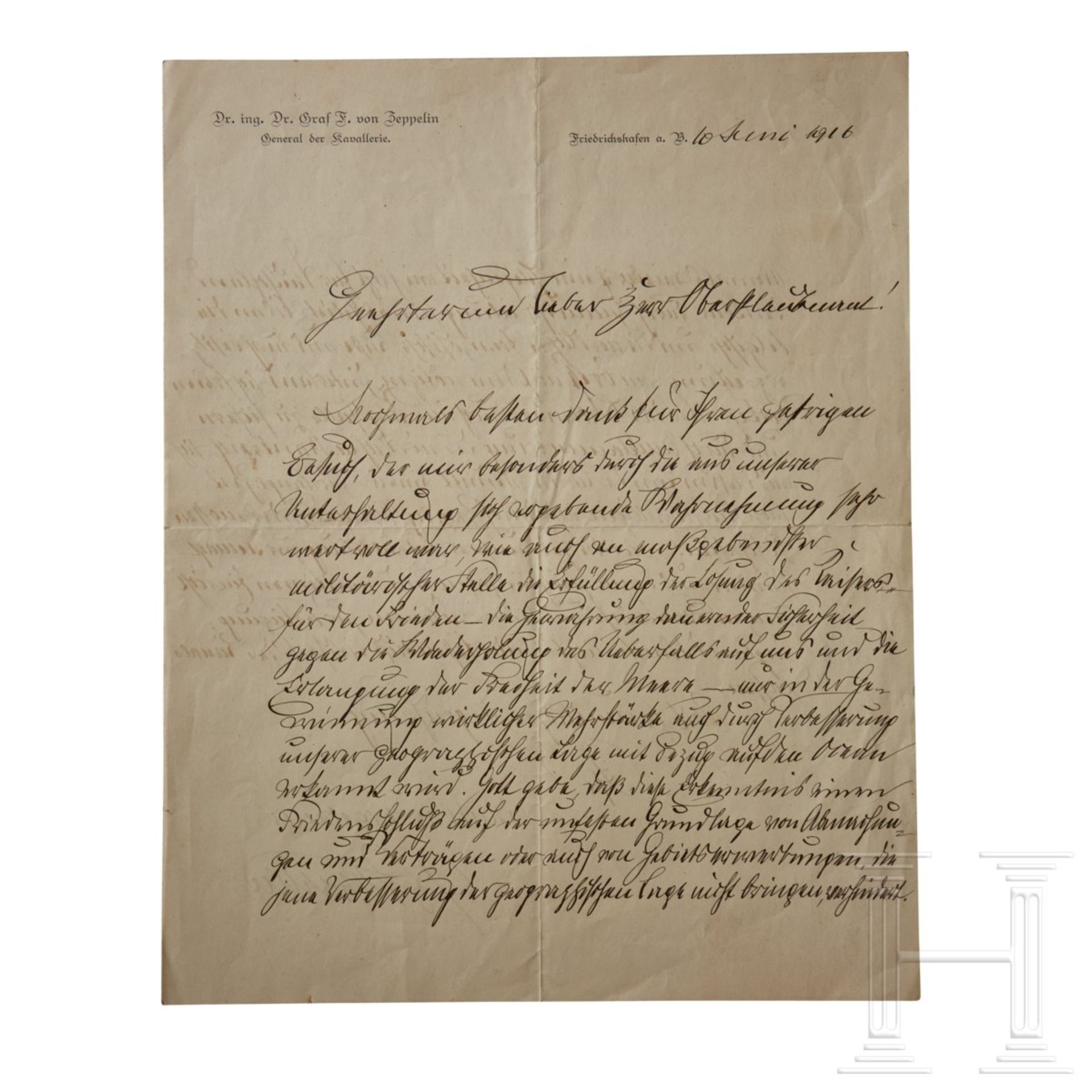 Brief des Grafen Zeppelin mit dem Vorschlag einer Annexion von Belgien und Nordfrankreich - Bild 3 aus 7