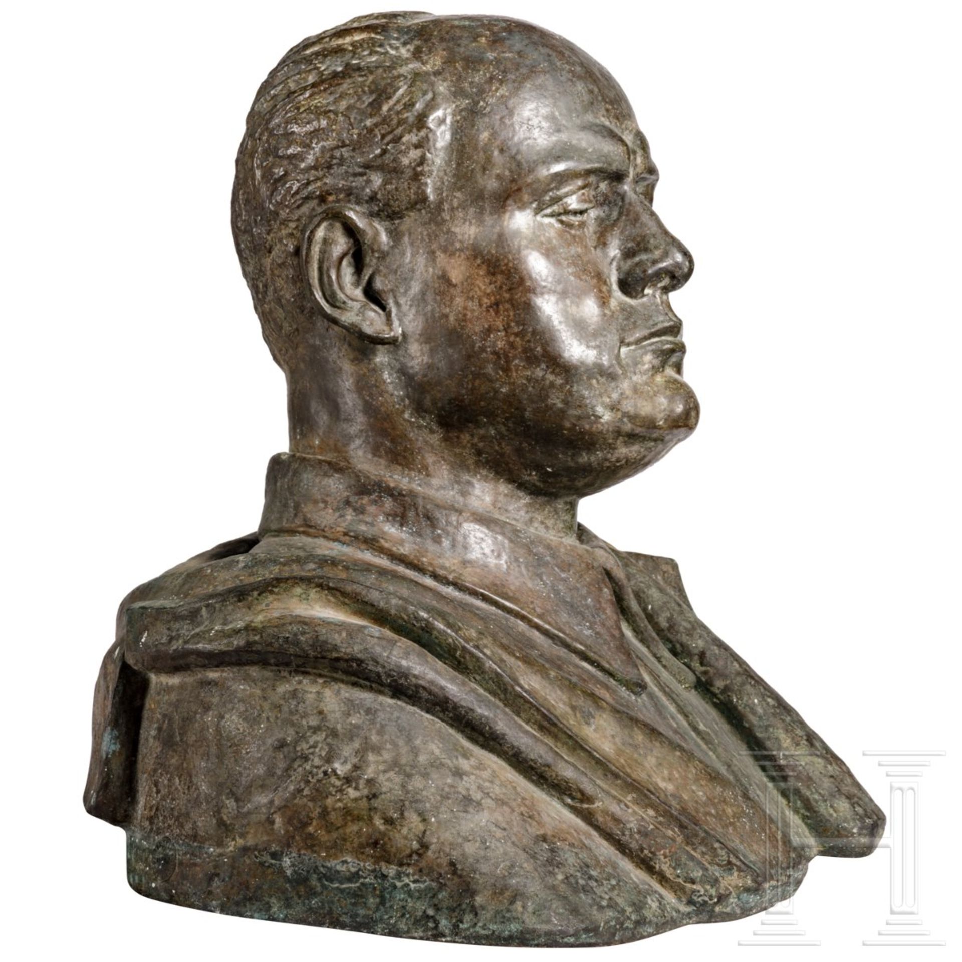 Silvio Ceccarelli (1901 - 1985) - Monumentale Portraitbüste Mussolinis als Richter, datiert - Bild 4 aus 8