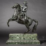 Monumentale Bronzefigur von Kaiser Napoleon I. auf steigendem Pferd