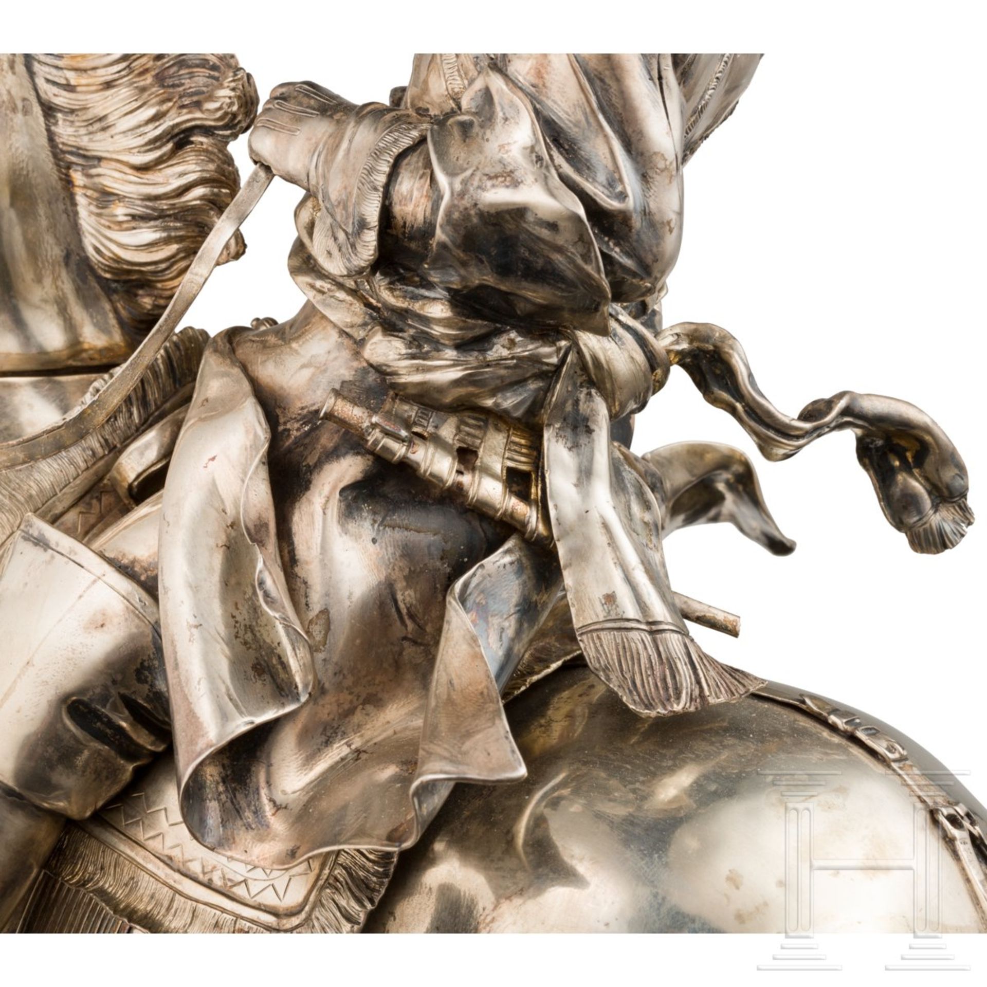 Monumentale silberne Reiterfigur zu Ehren des Großen Kurfürsten Friedrich Wilhelm (1620 - 1688), - Bild 10 aus 11
