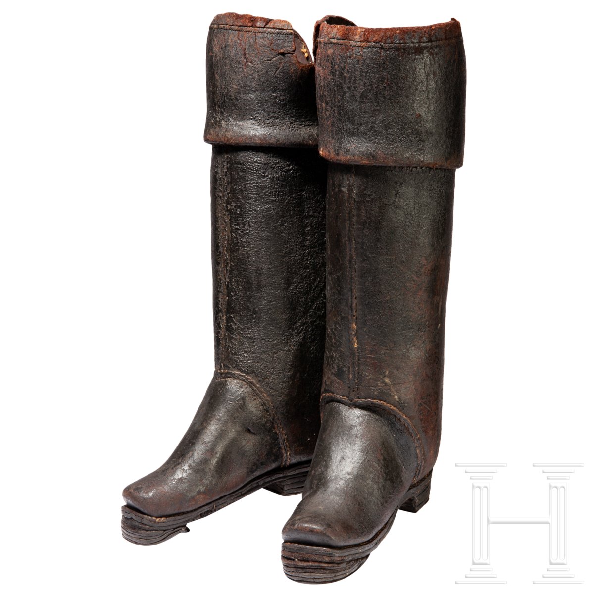 Ein Paar Kürassierstiefel, deutsch oder Frankreich, frühes 18. Jhdt.